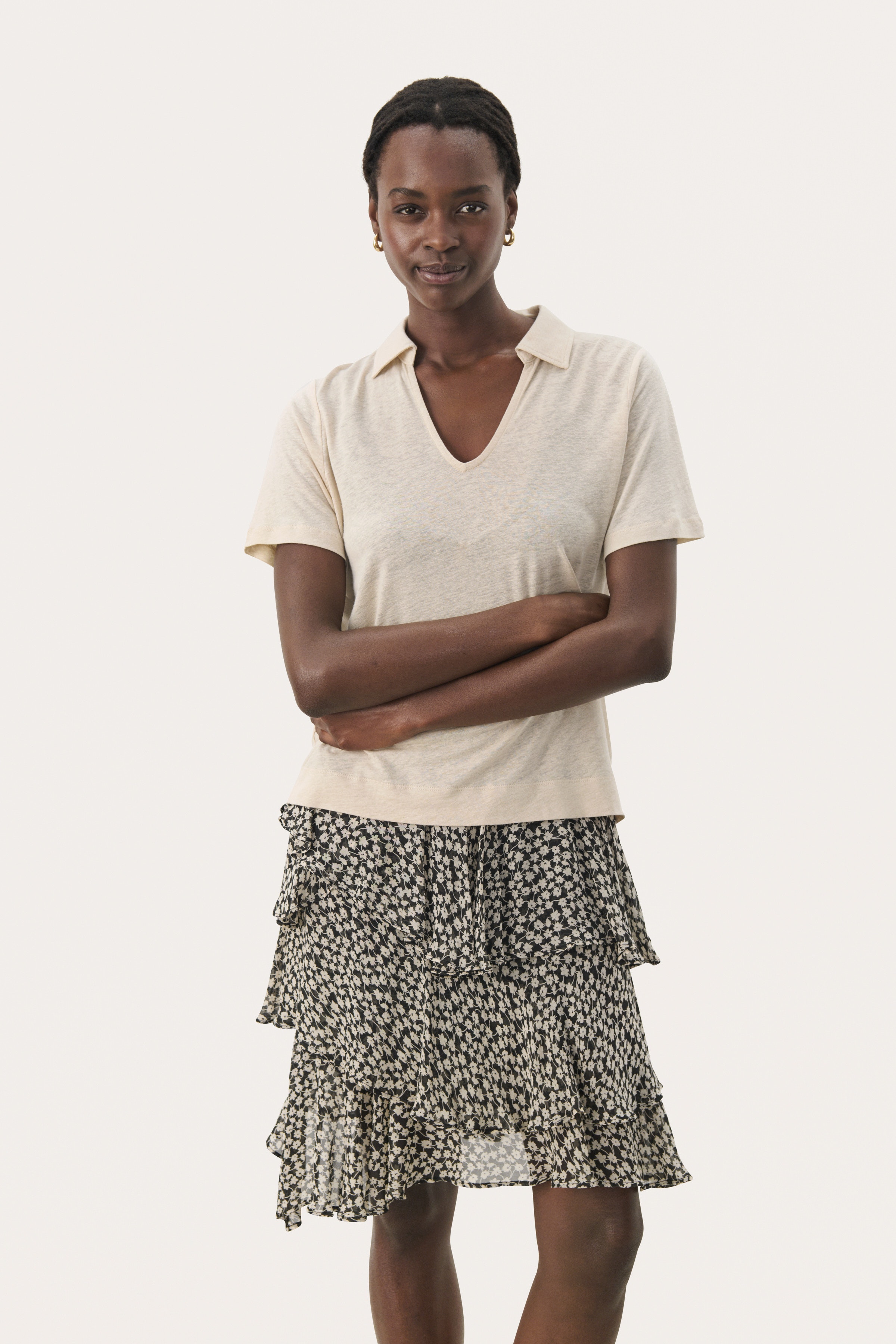 NabaPW linneblandning T-shirt LOOKBOOK FRONT 30309417-130400