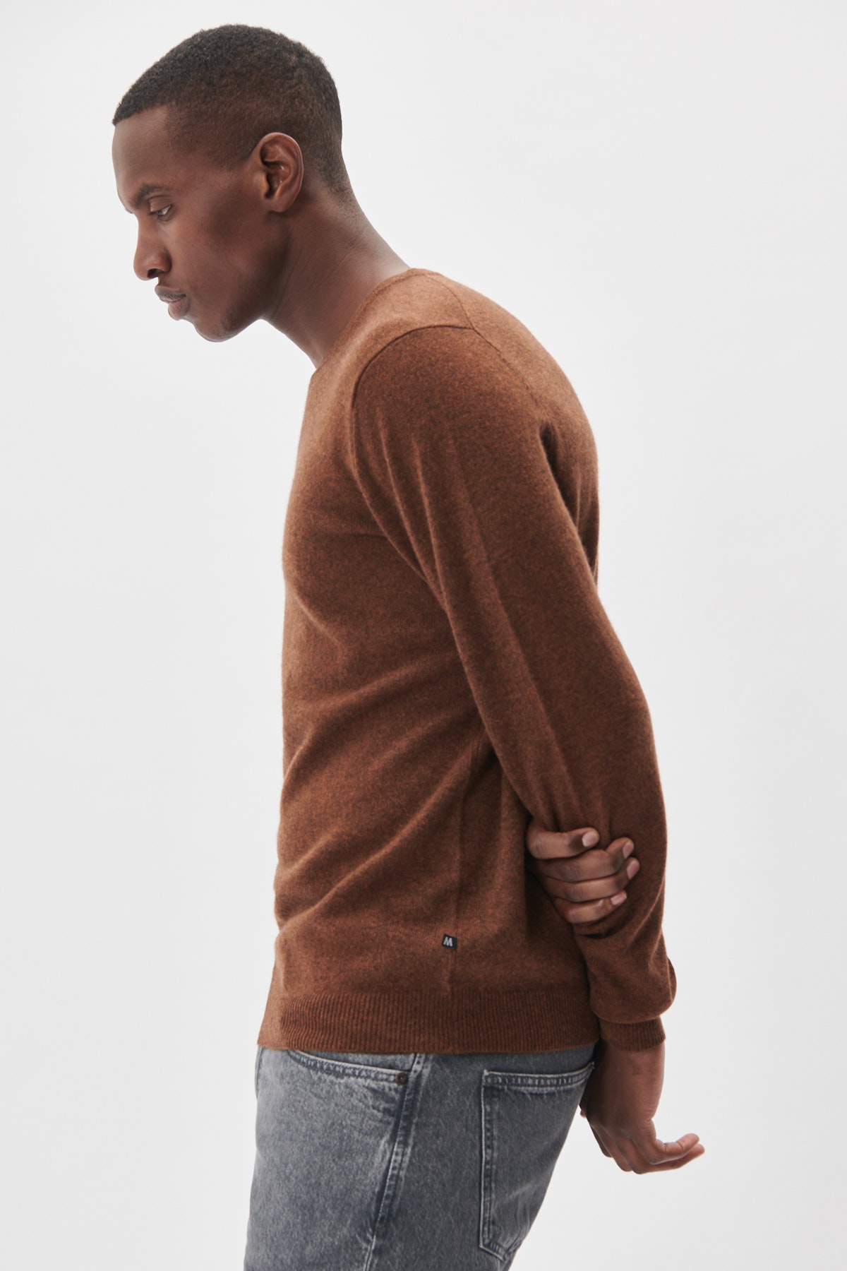 ◆SATUR◆ Dublin unbalanced cashmere blend knit brick brown Buy Satur Dublin Unbalanced Cashmere Blend Knit Classic