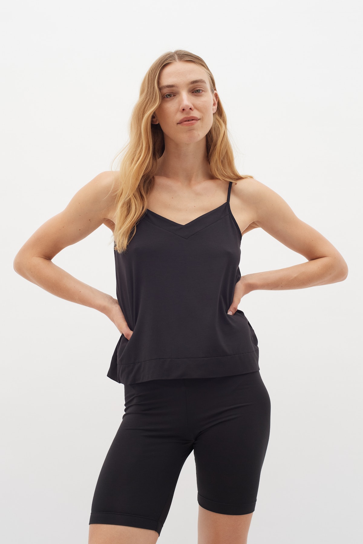 LilIW Base Camisole Top in black colour