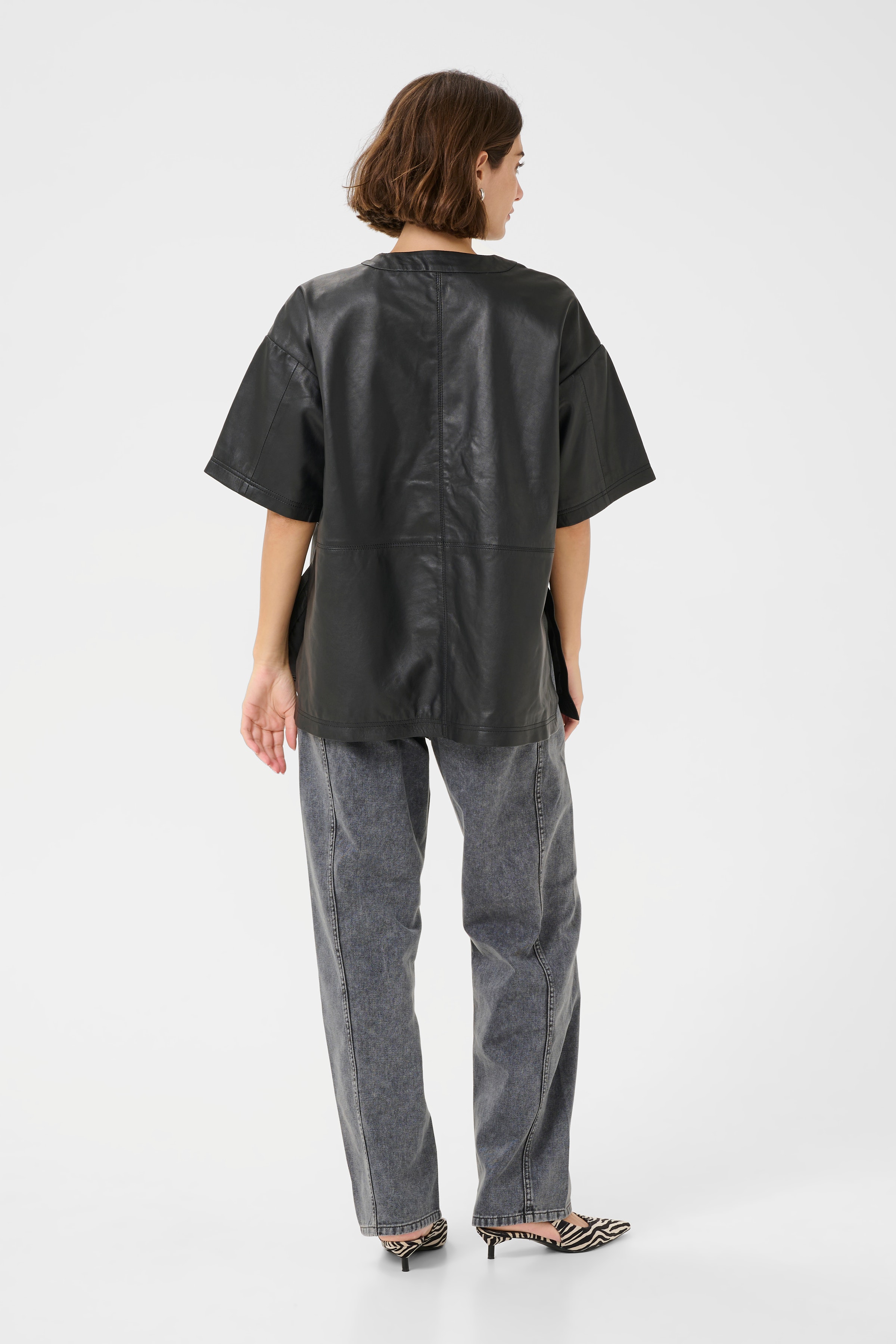 CUatam Bluse i læder LOOKBOOK BACK 50112121-500012
