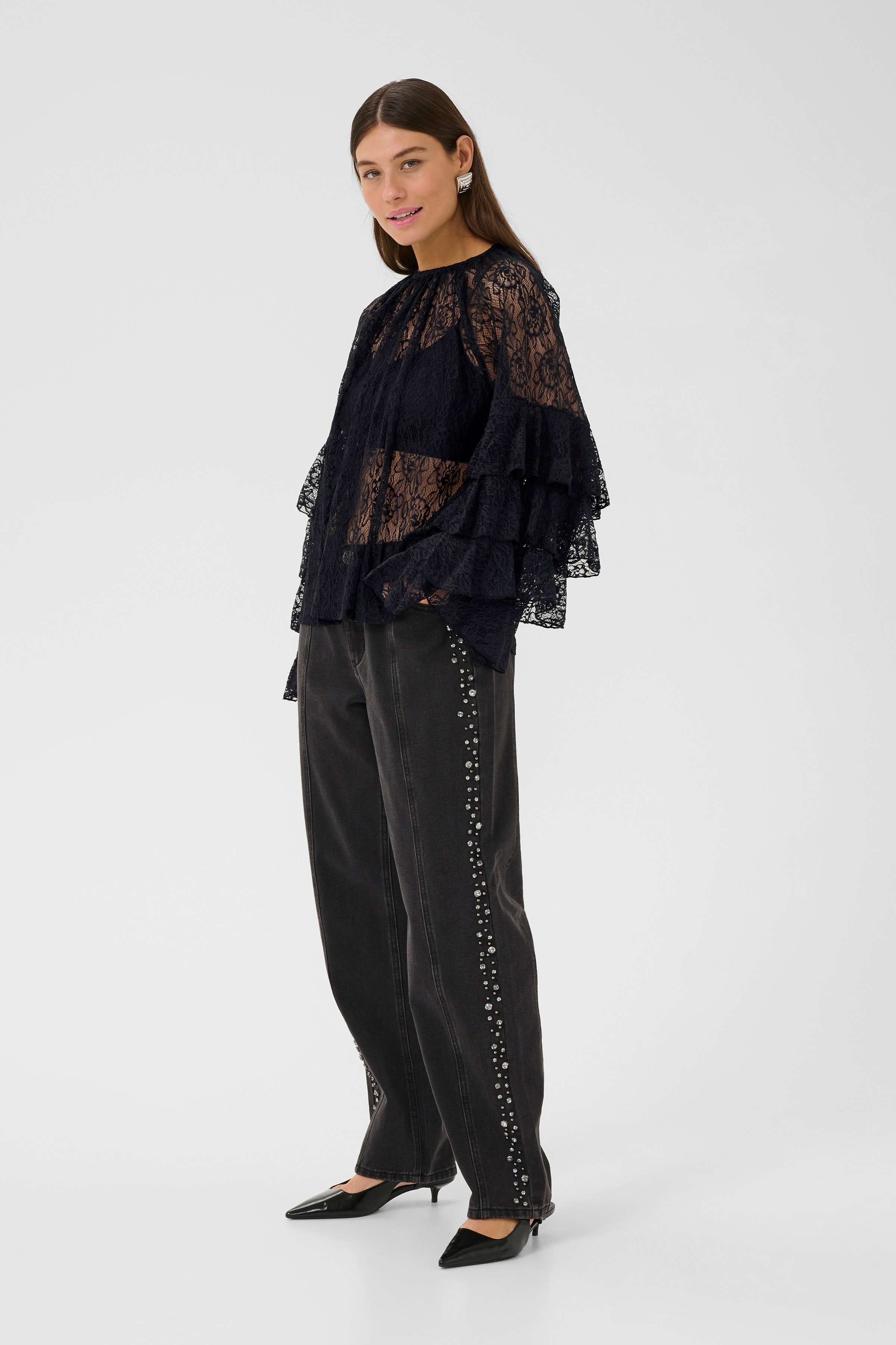 CUclemency Bluse med flæseærmer LOOKBOOK FRONT 50112497-500012