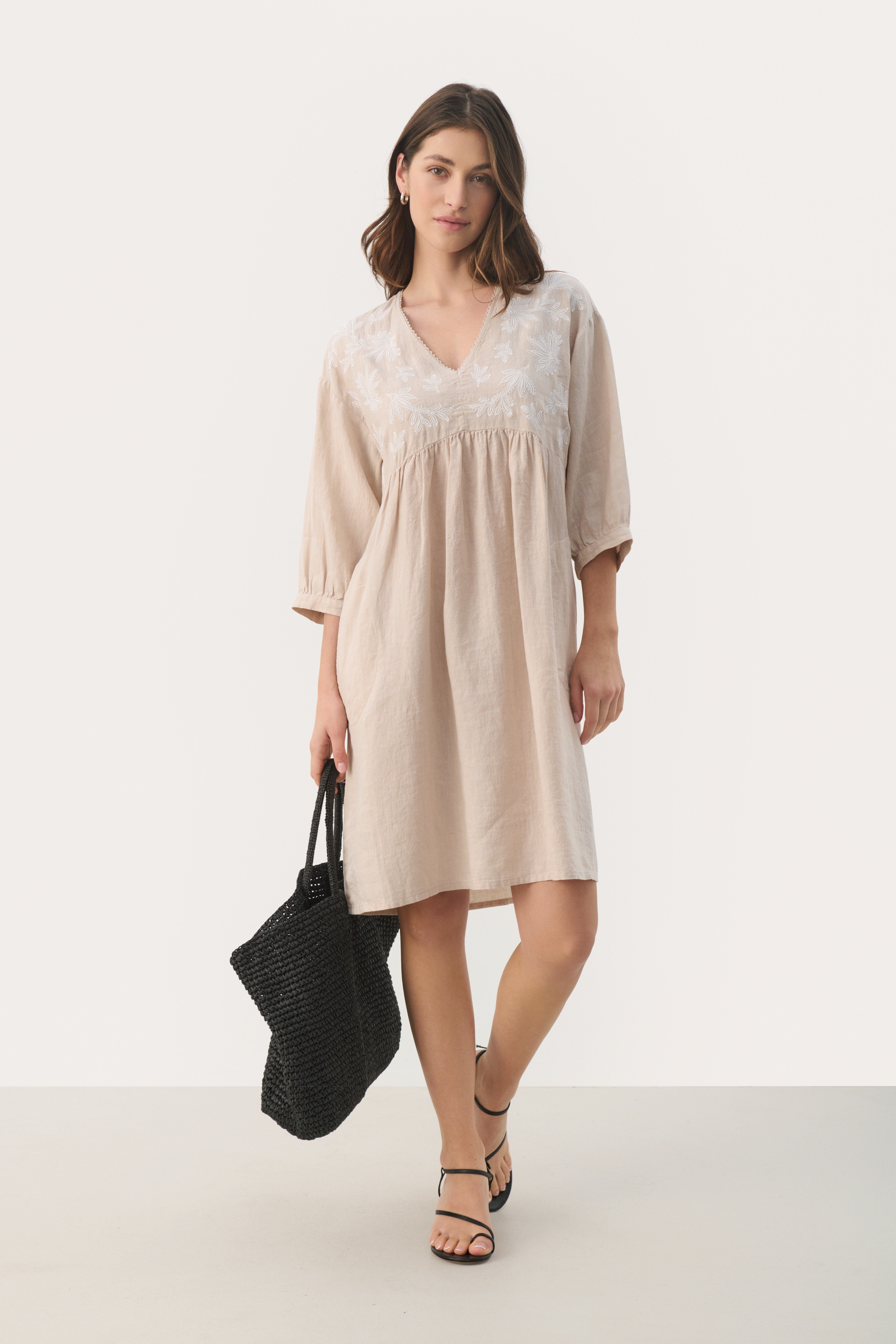 GiazellaPW Short linen dress LOOKBOOK FRONT 30308679-303175