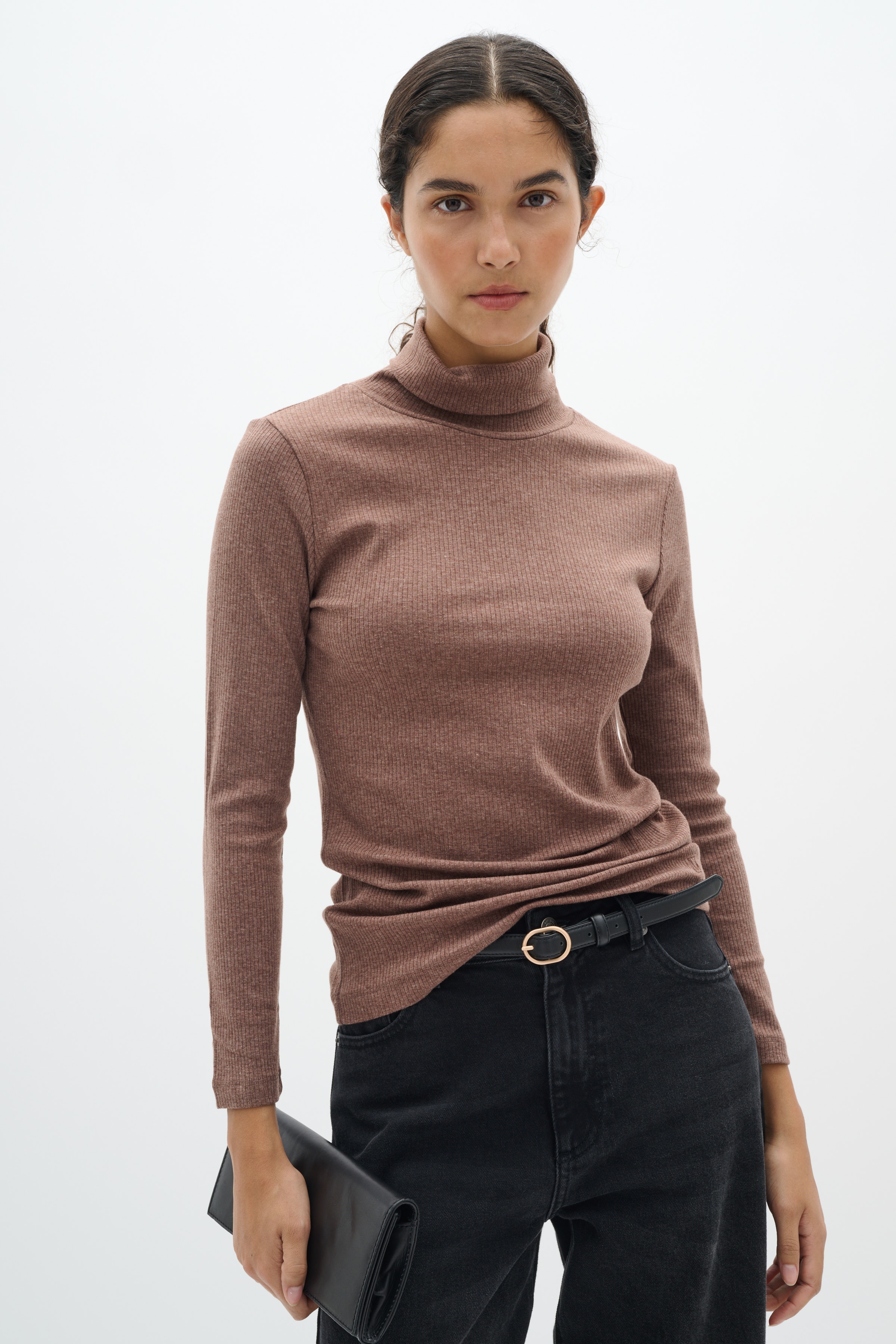 DagnaIW Rollneck Melange T-shirt LOOKBOOK FRONT 30109838-1915181