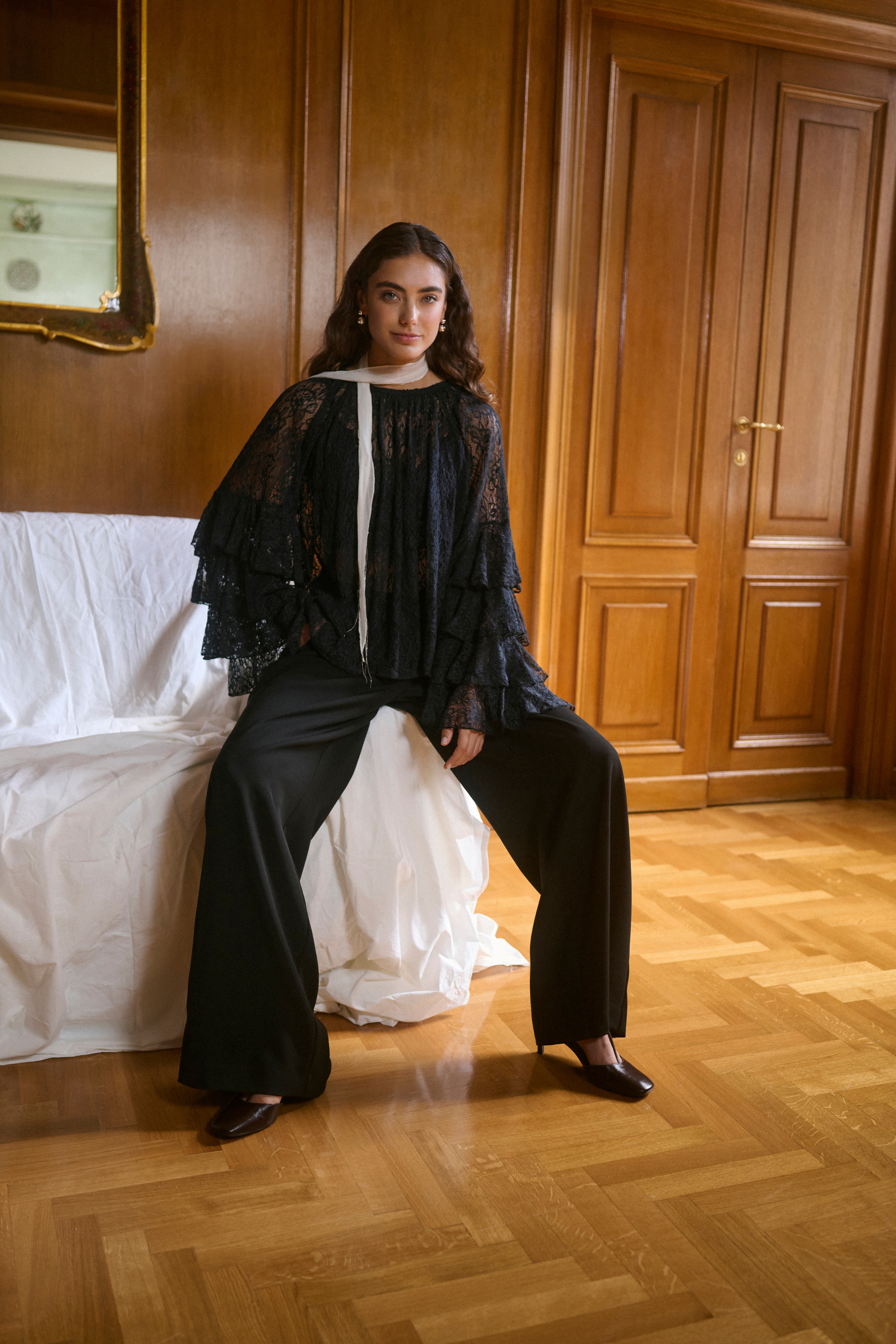 CUclemency ruffle sleeve blouse LOCATION NONE 50112497-500012