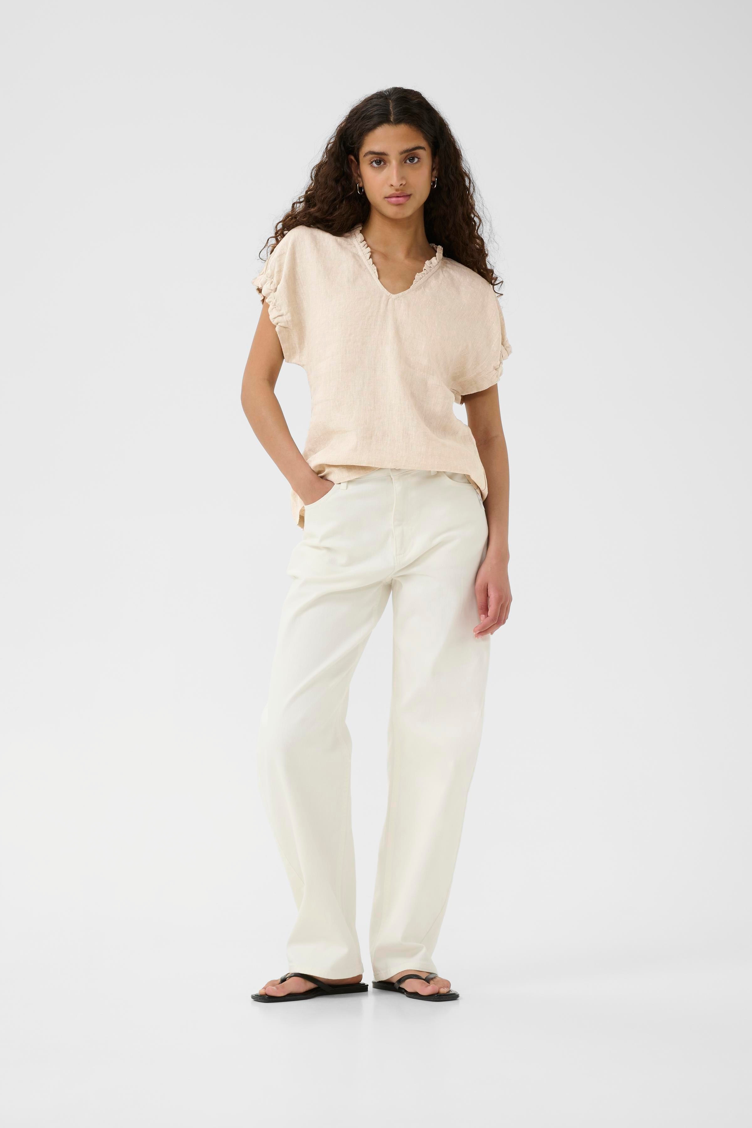 RigittaIW Hør Top LOOKBOOK FRONT 30110342-1304031