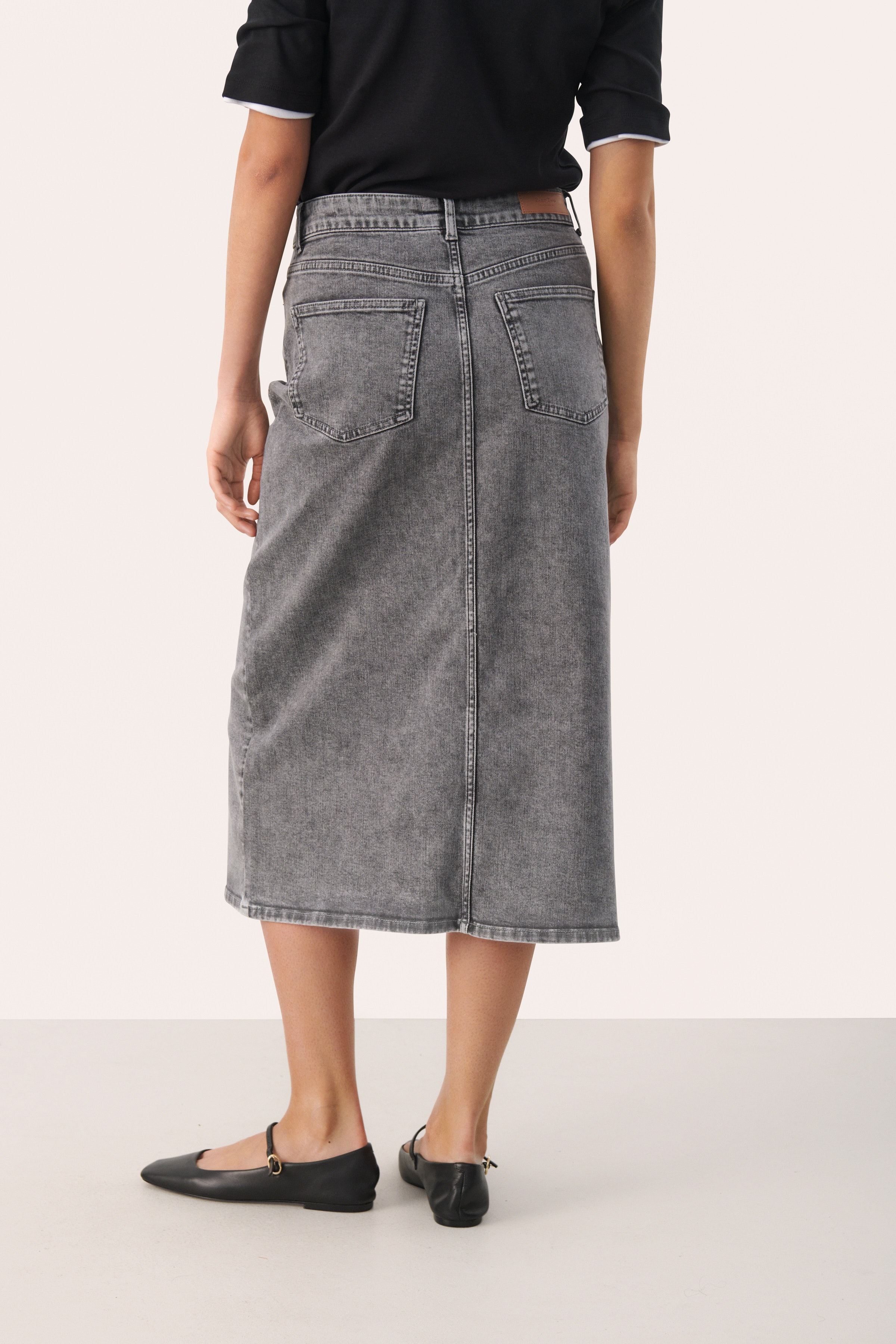 DilinPW Lange denim rok LOOKBOOK FRONT 30309133-300150