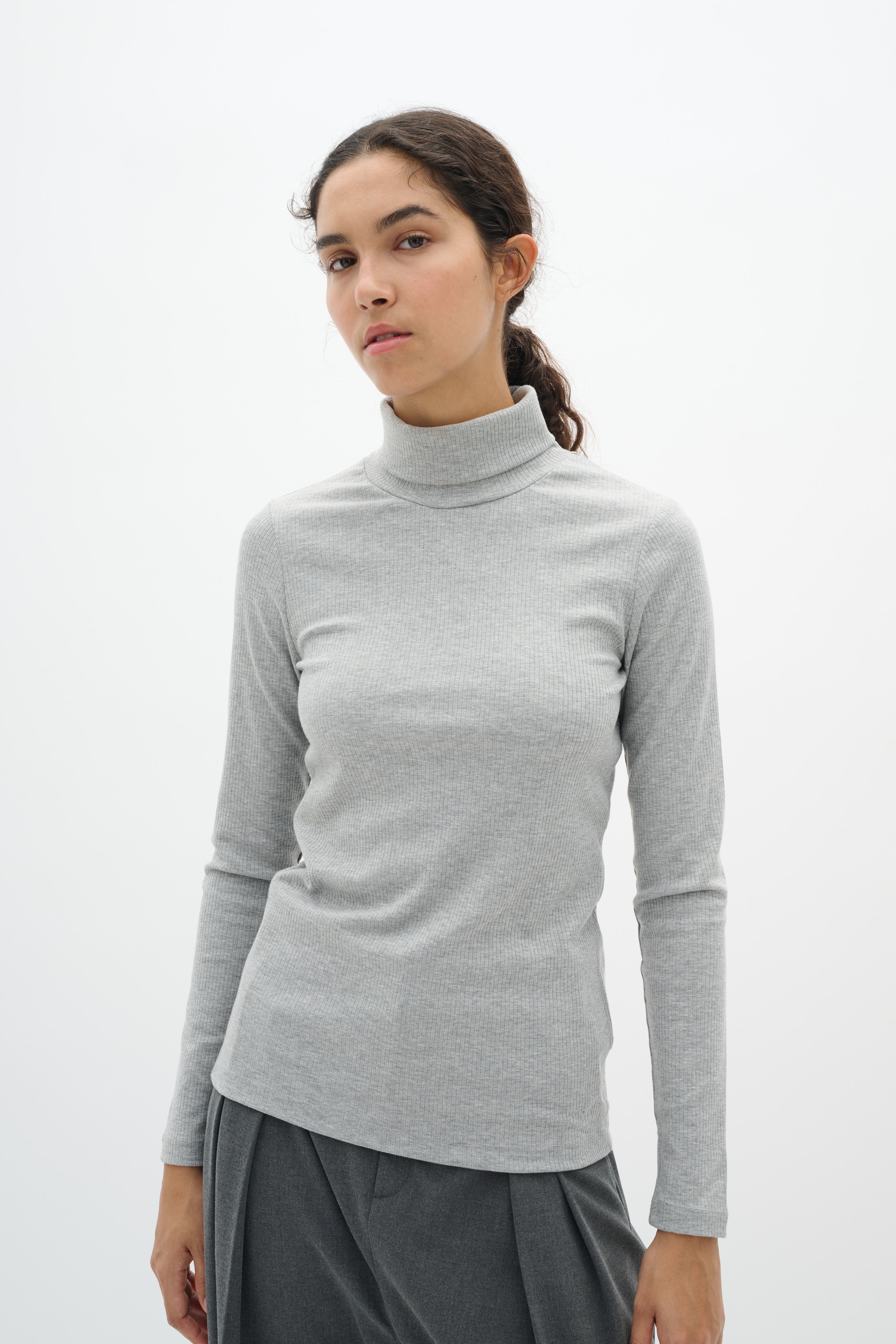 DagnaIW Rollneck Melange T-shirt LOOKBOOK FRONT 30109838-1740161