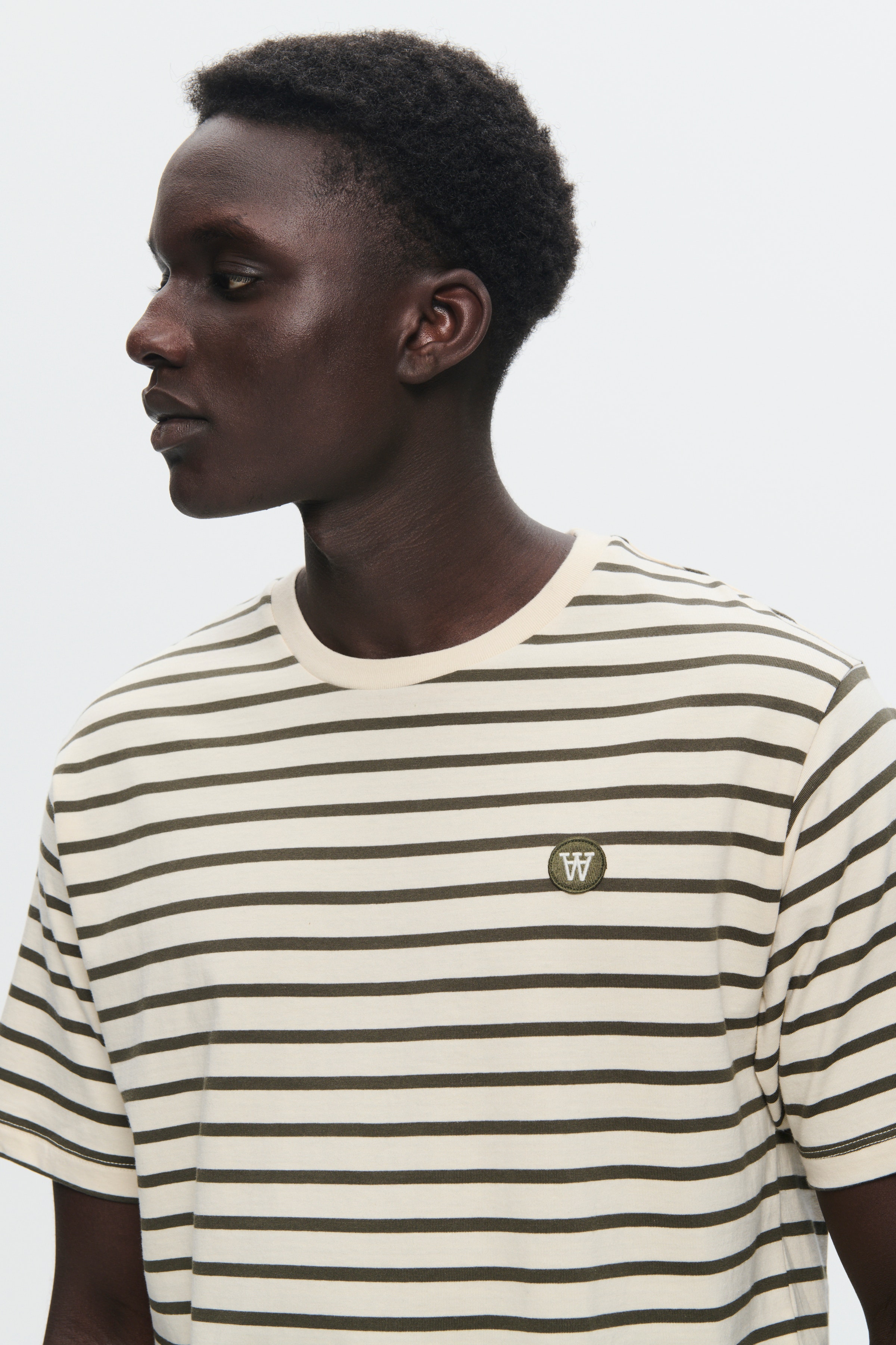 WWAce Stripe T-shirt in grape leaf cotton | WoodWood