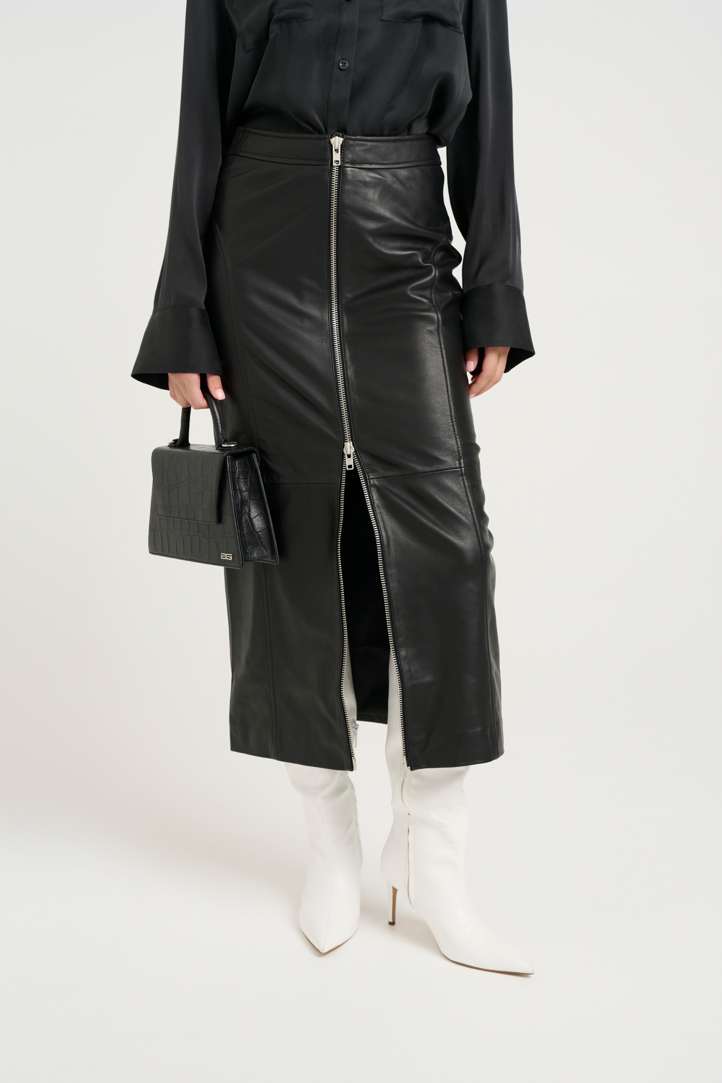 KhalieGZ Leren rok LOOKBOOK FRONT 10909782-100017