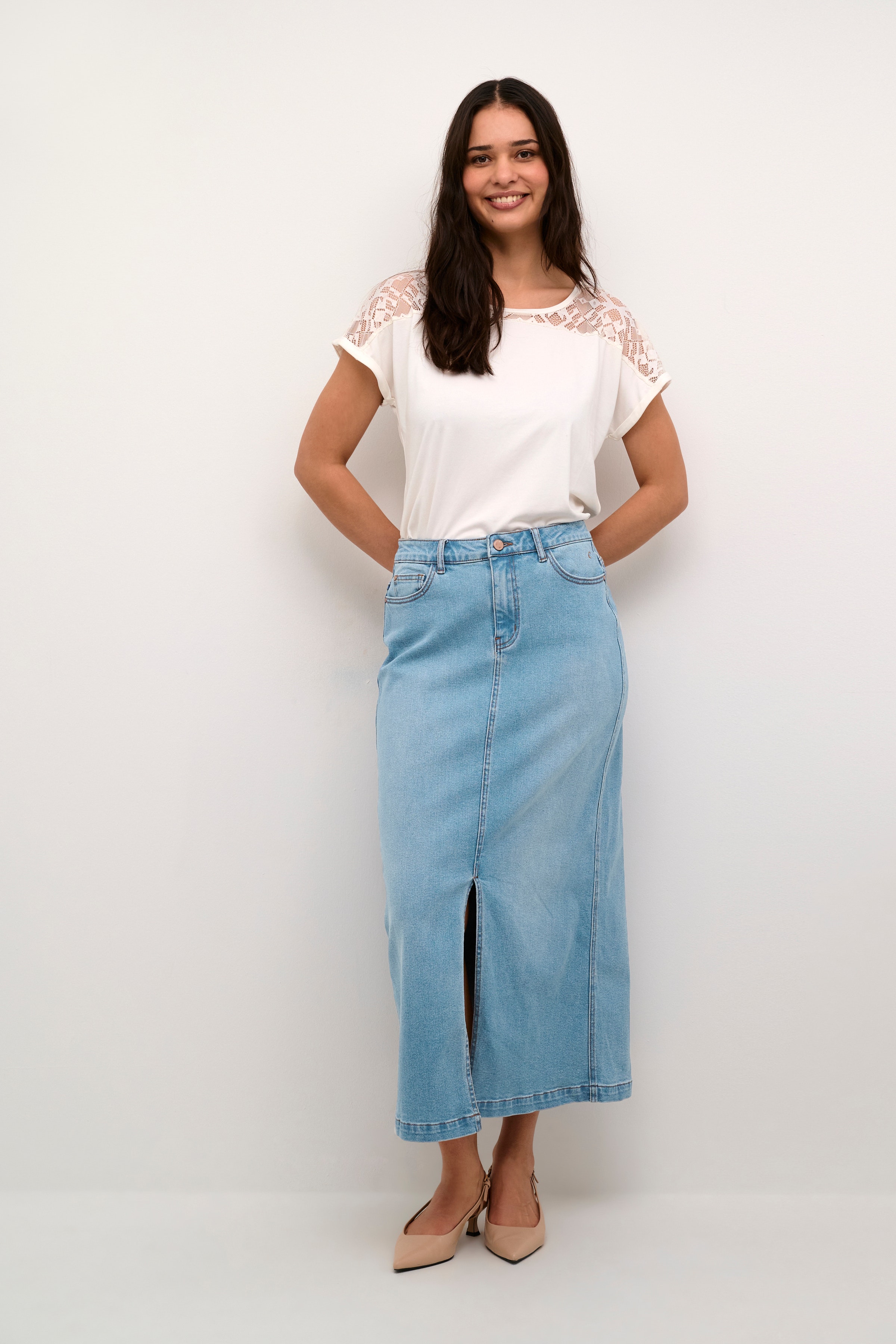 CREbba Denim skirt LOOKBOOK FRONT 10612261-103828