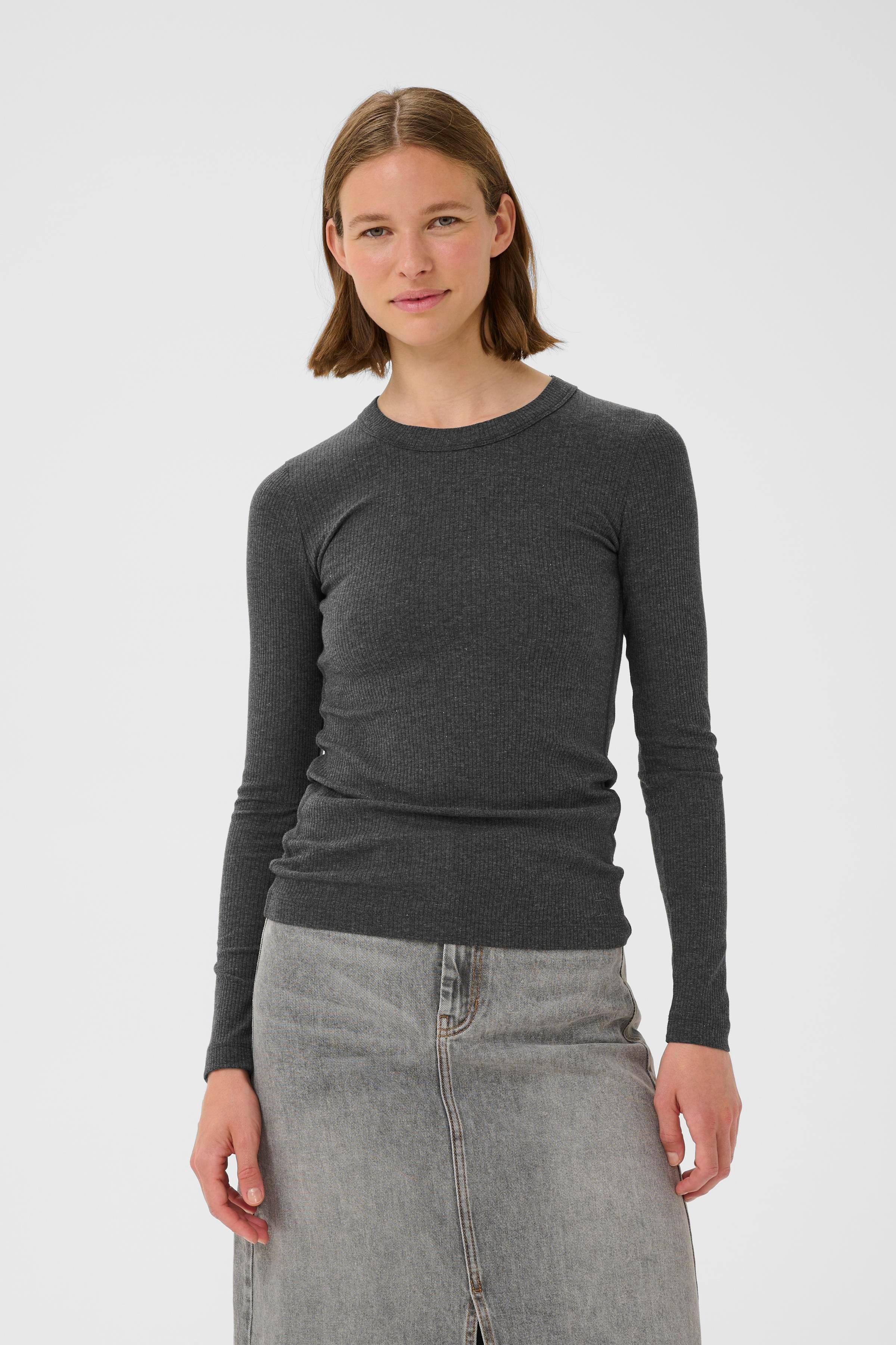 DagnaIW Melange long-sleeved T-shirt LOOKBOOK FRONT 30106866-300596
