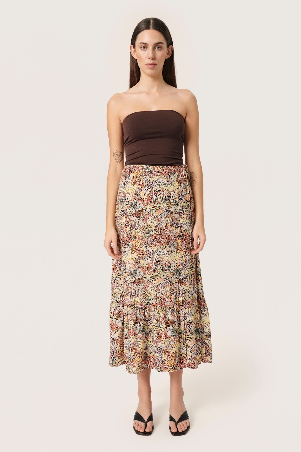 SLVioletta Skirt in aubern butterfly print viscose
