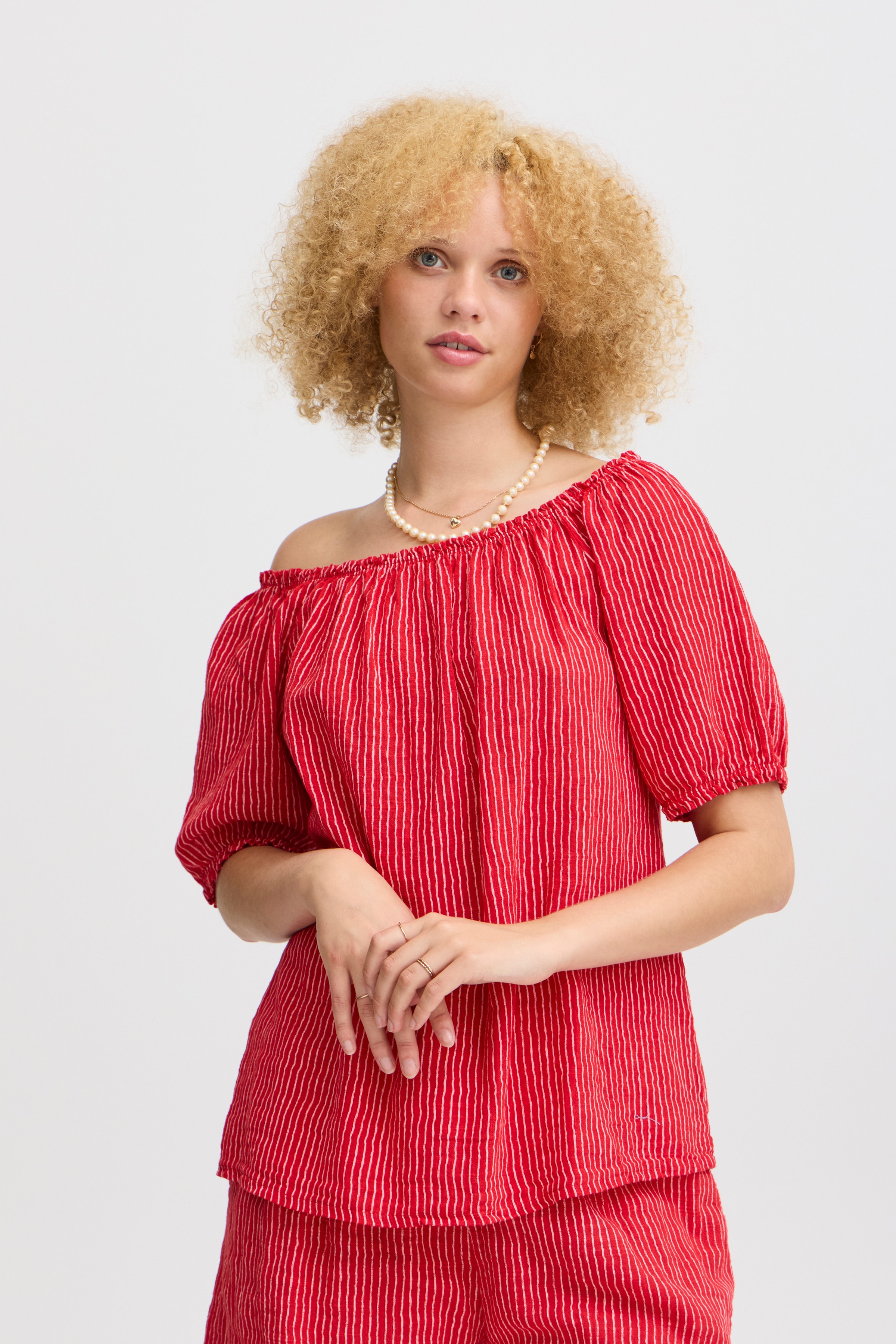 Blouse with short sleeve LOOKBOOK FRONT 22100609-191663