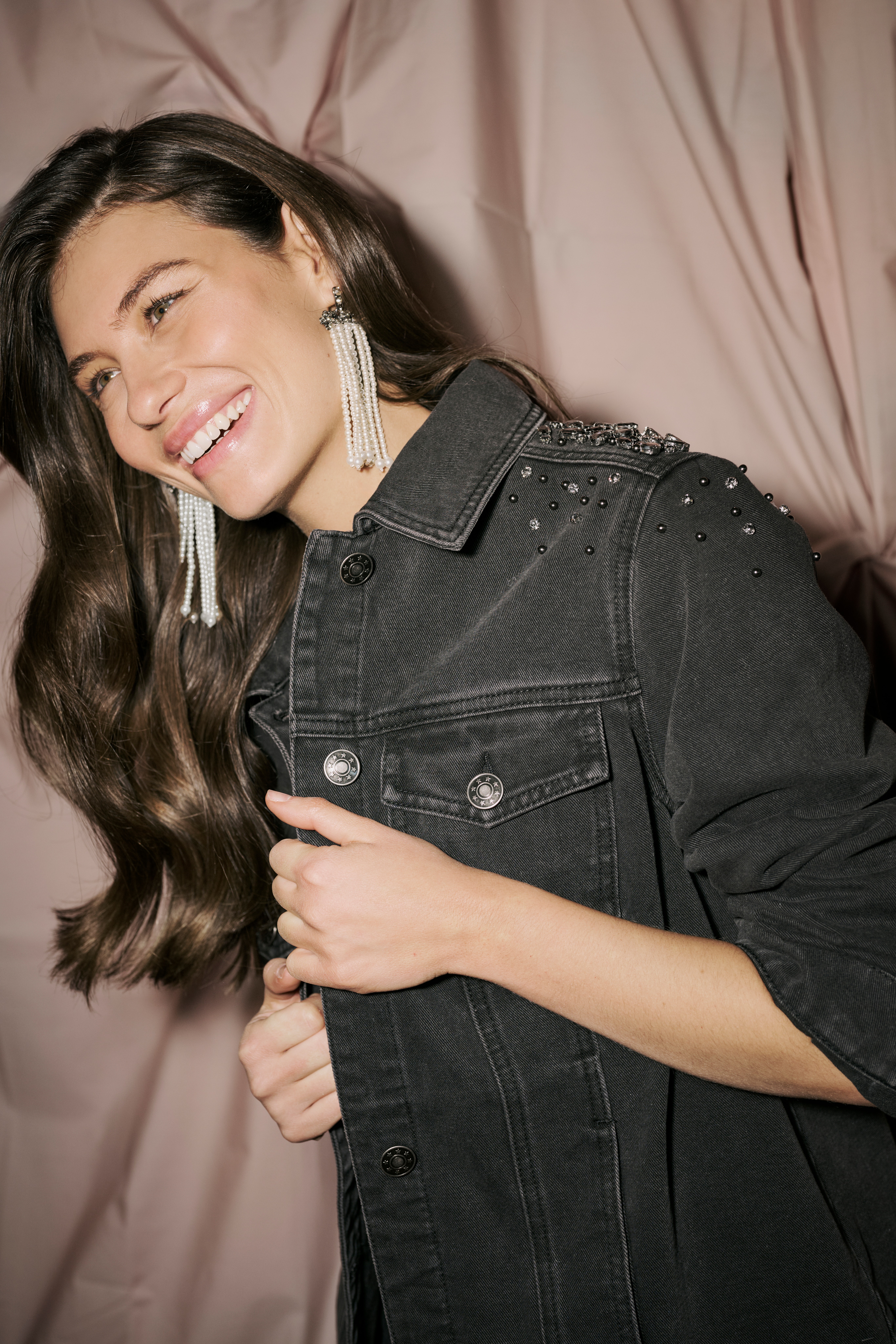 CUcally Studded denim jacket LOCATION NONE 50112362-500064