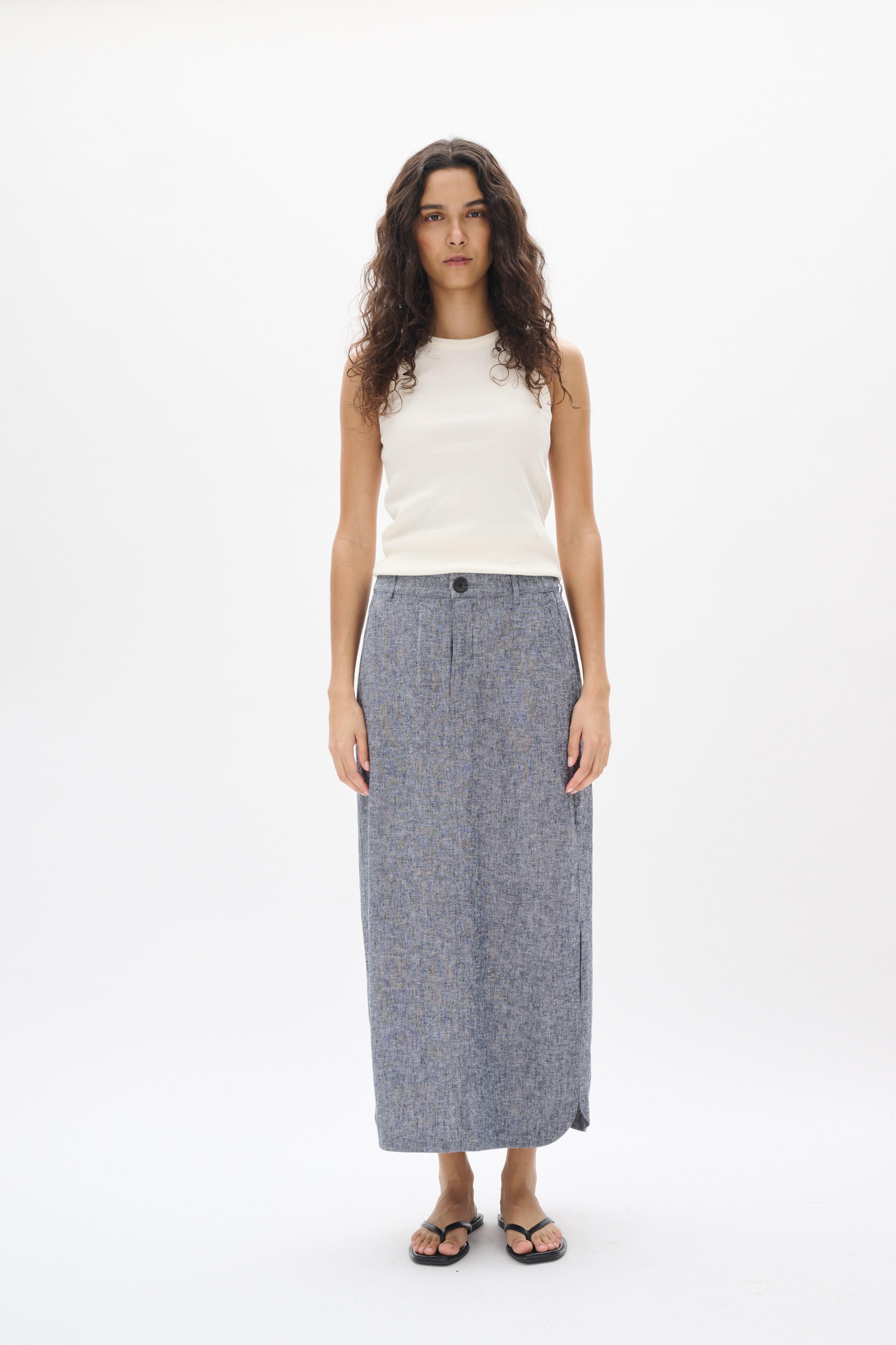 RimoneIW Linnen Rok LOOKBOOK FRONT 30110364-302004