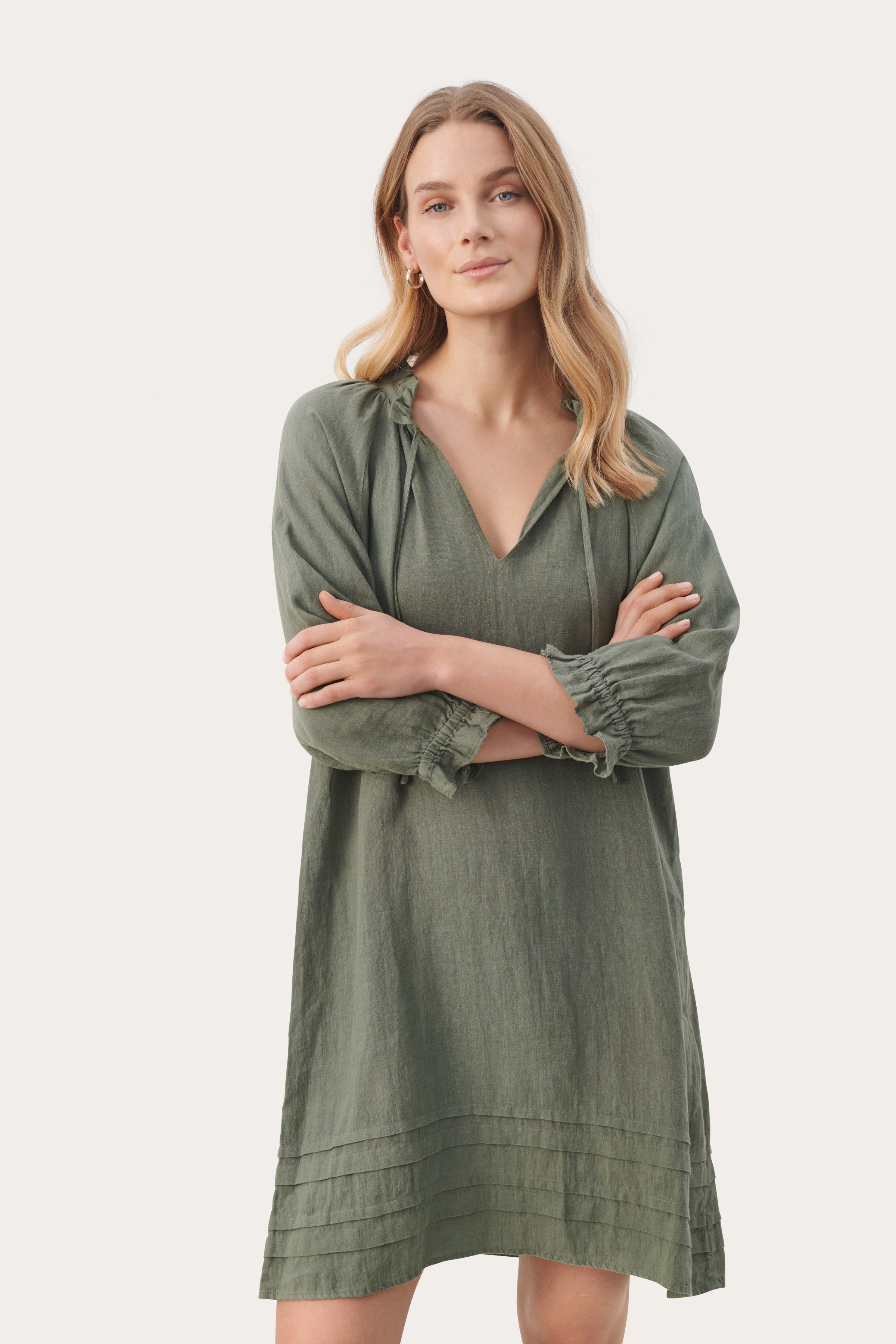 AranPW Short linen dress LOOKBOOK FRONT 30308746-185806