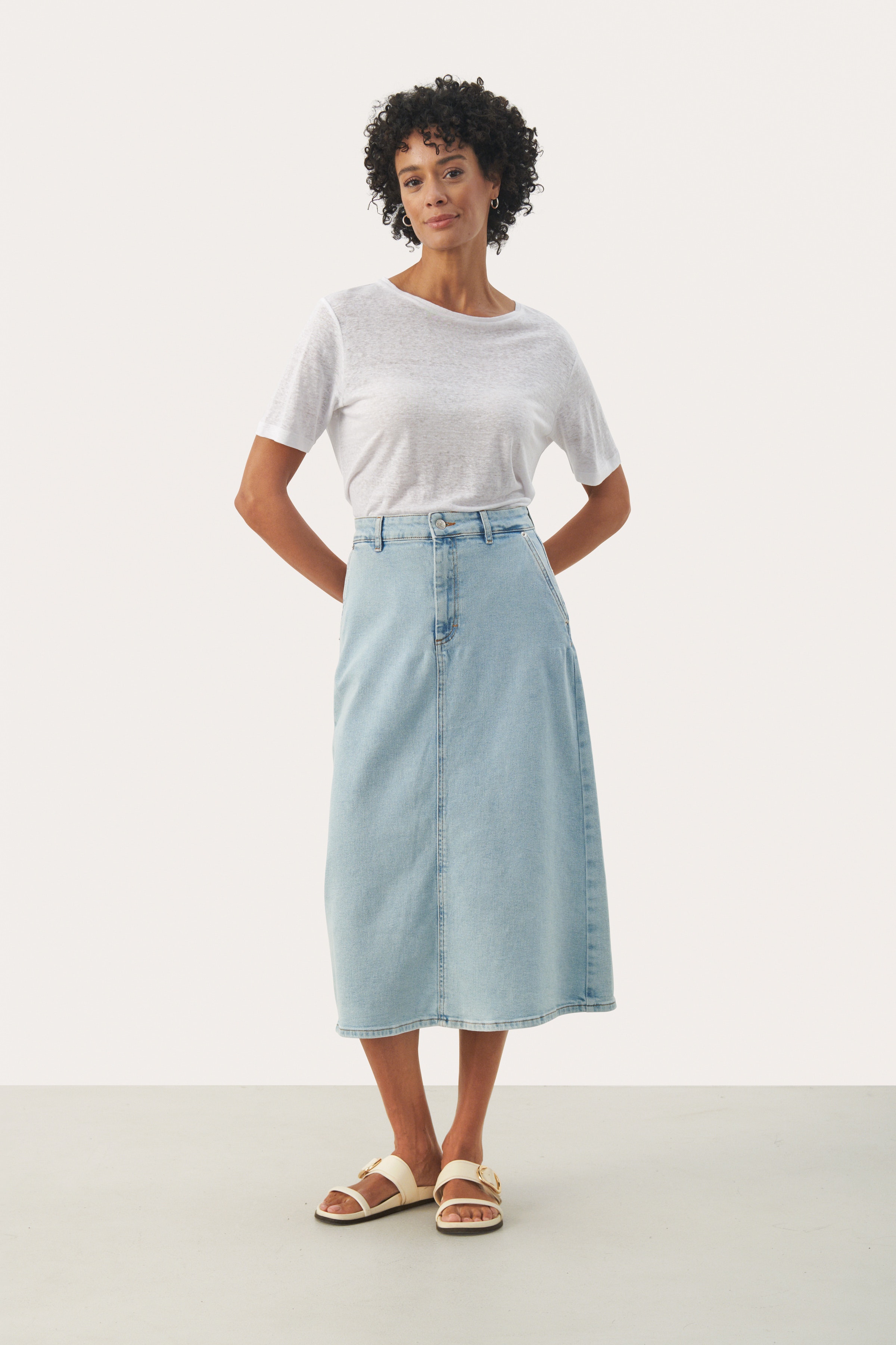 SiyaPW Long denim skirt LOOKBOOK FRONT 30308573-300146