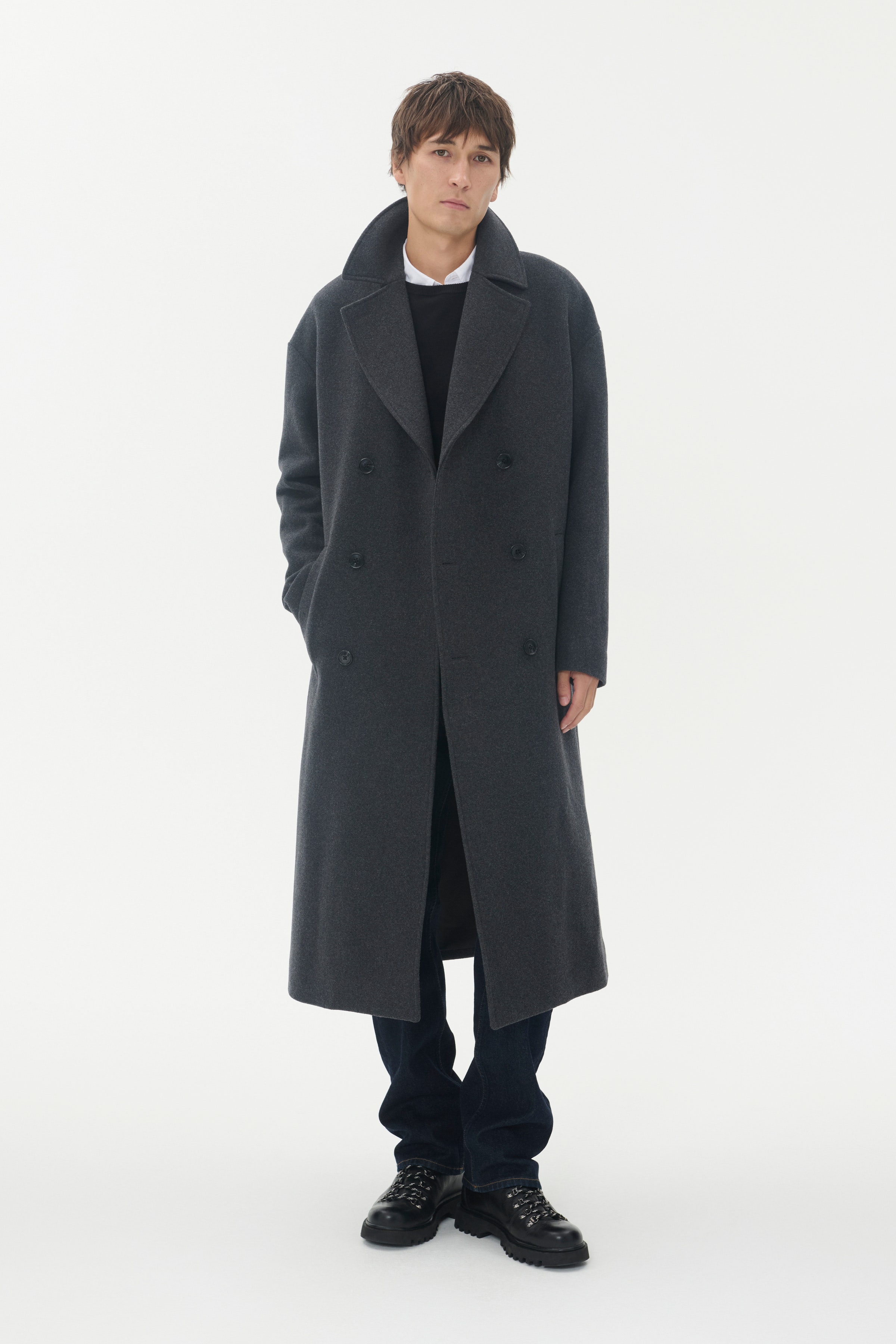 MABurnley Dubbelrijige Wollen Jas LOOKBOOK FRONT 30208858-300271