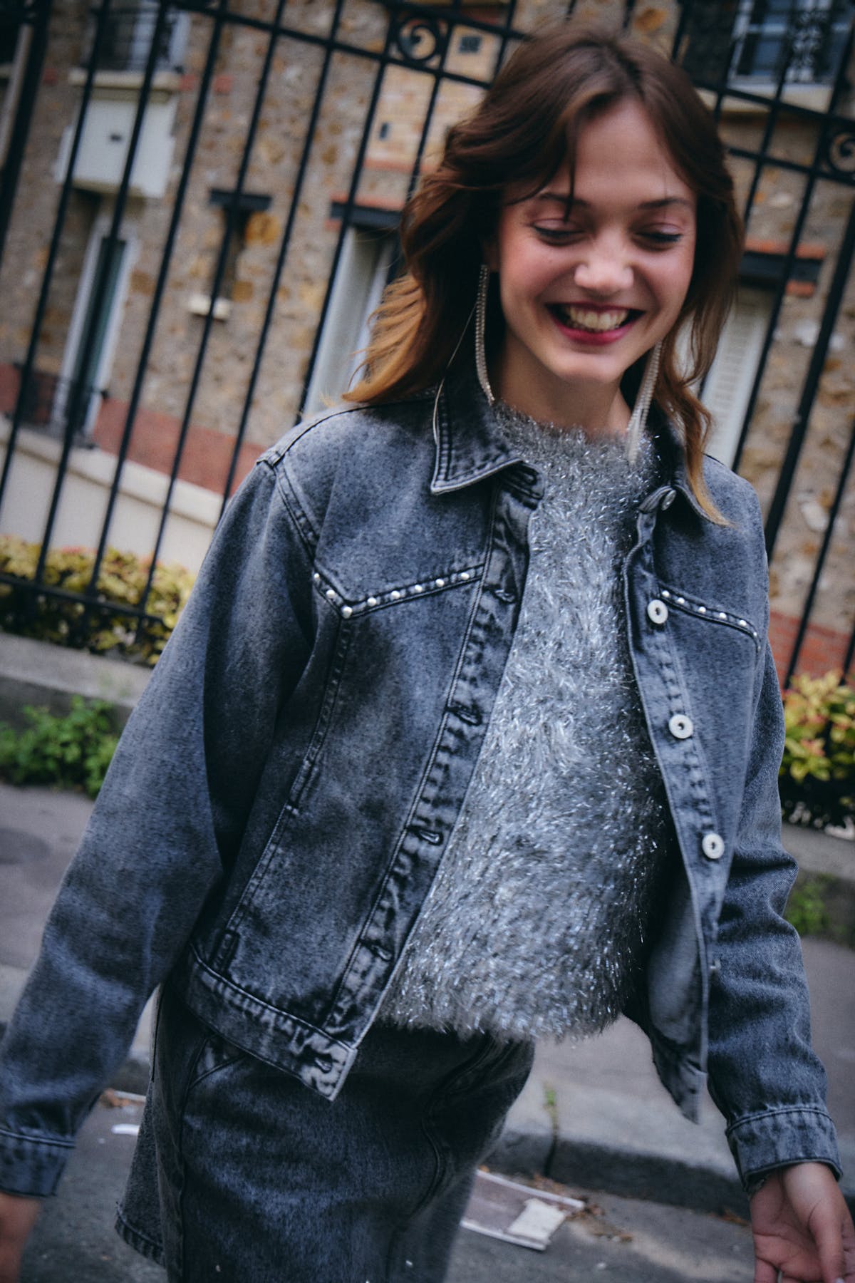 IHNOMAI Casual jacket in washed black cotton | ICHI