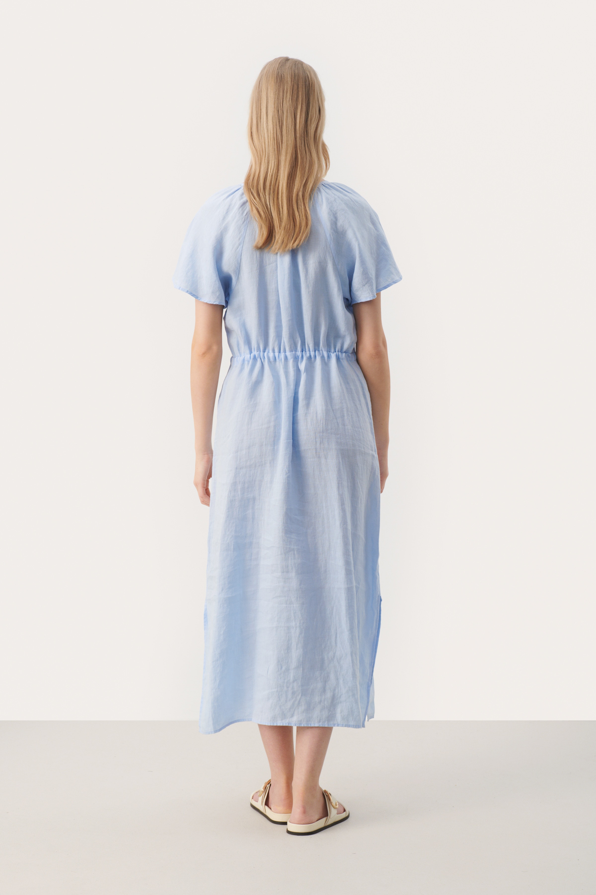 GeolinePW Long linen dress LOOKBOOK BACK 30308590-154031