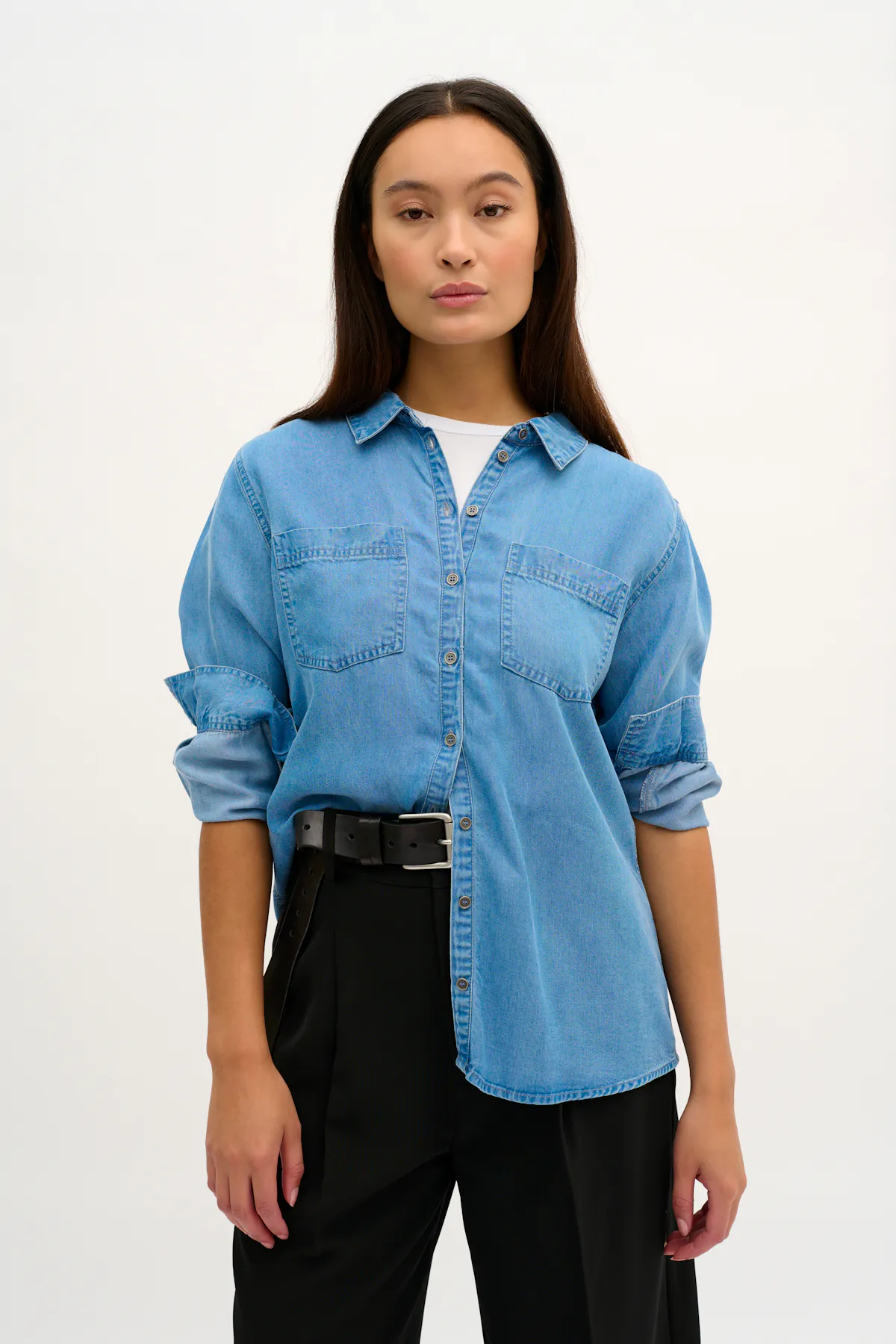 Cheri Denim Shirt - Light Blue