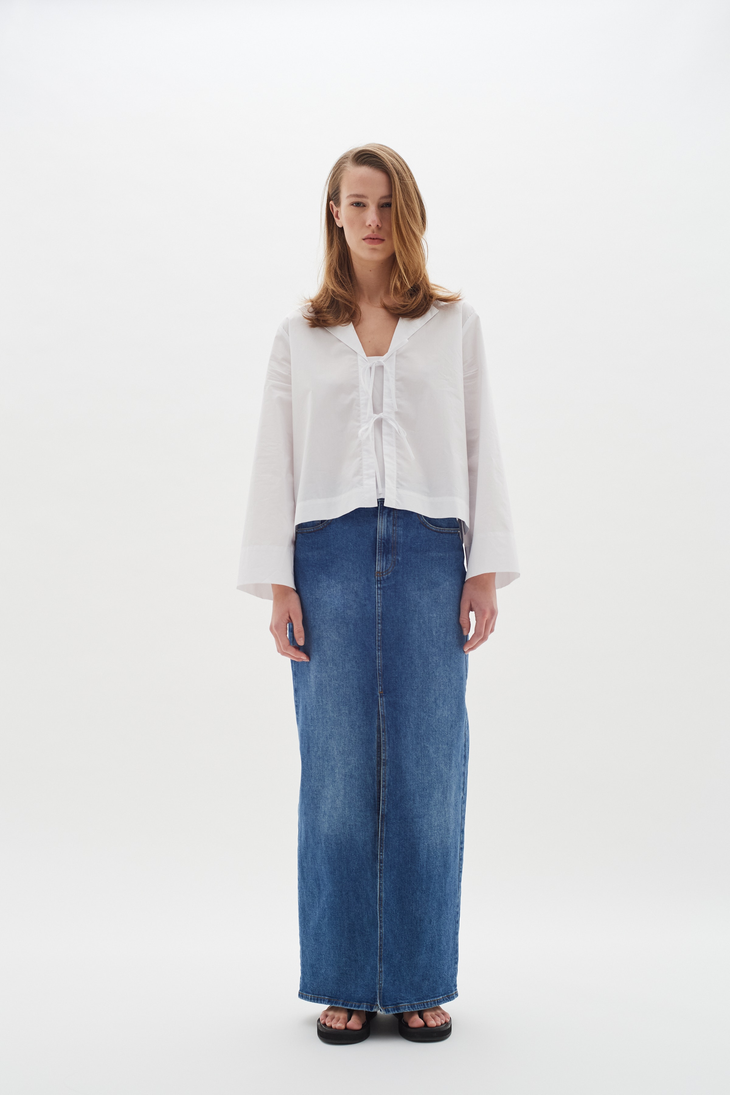 PheifferIW Lang denim Nederdel LOOKBOOK FRONT 30109258-301979