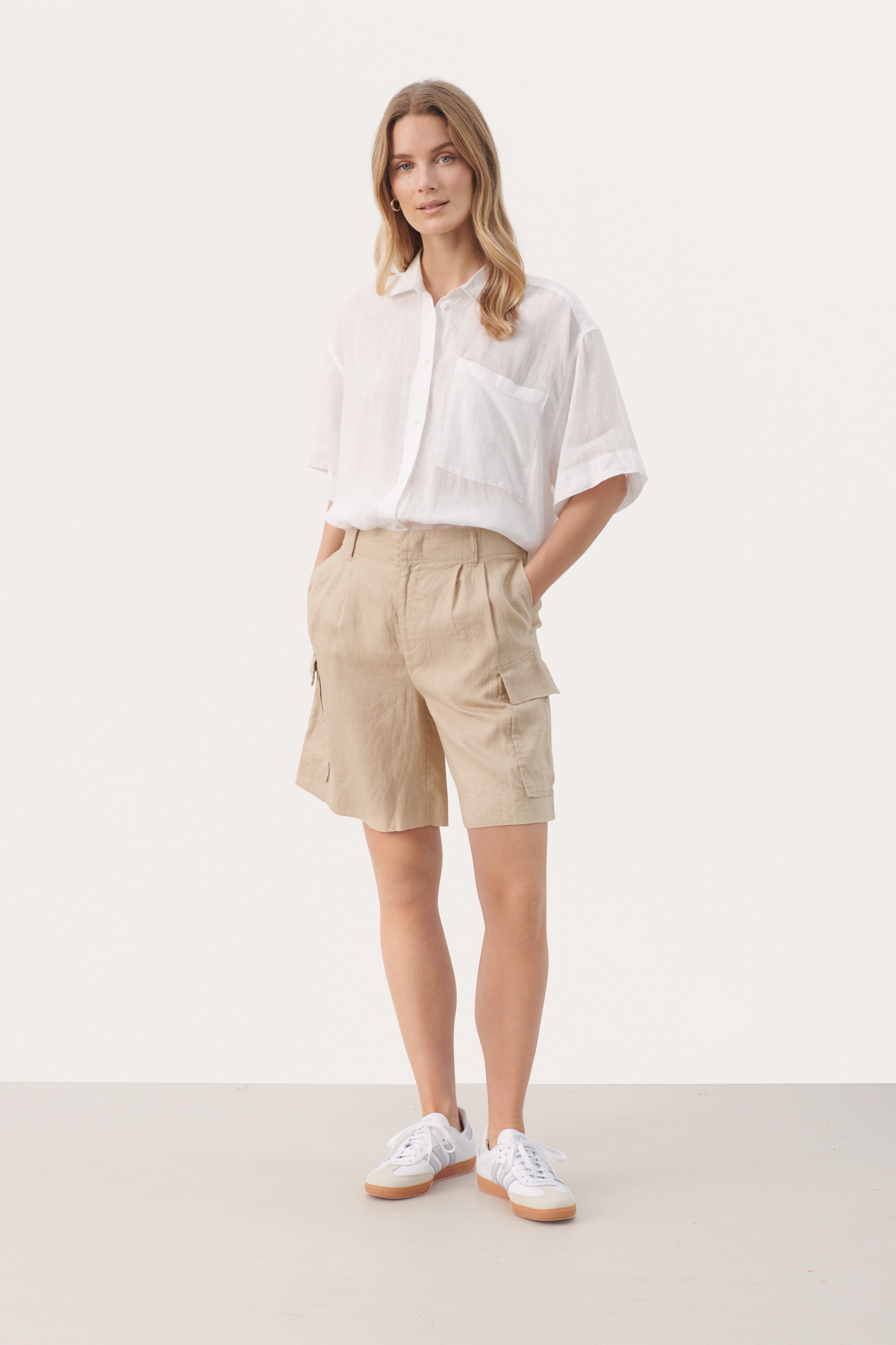 GedictePW Linen shorts LOOKBOOK FRONT 30308588-151307