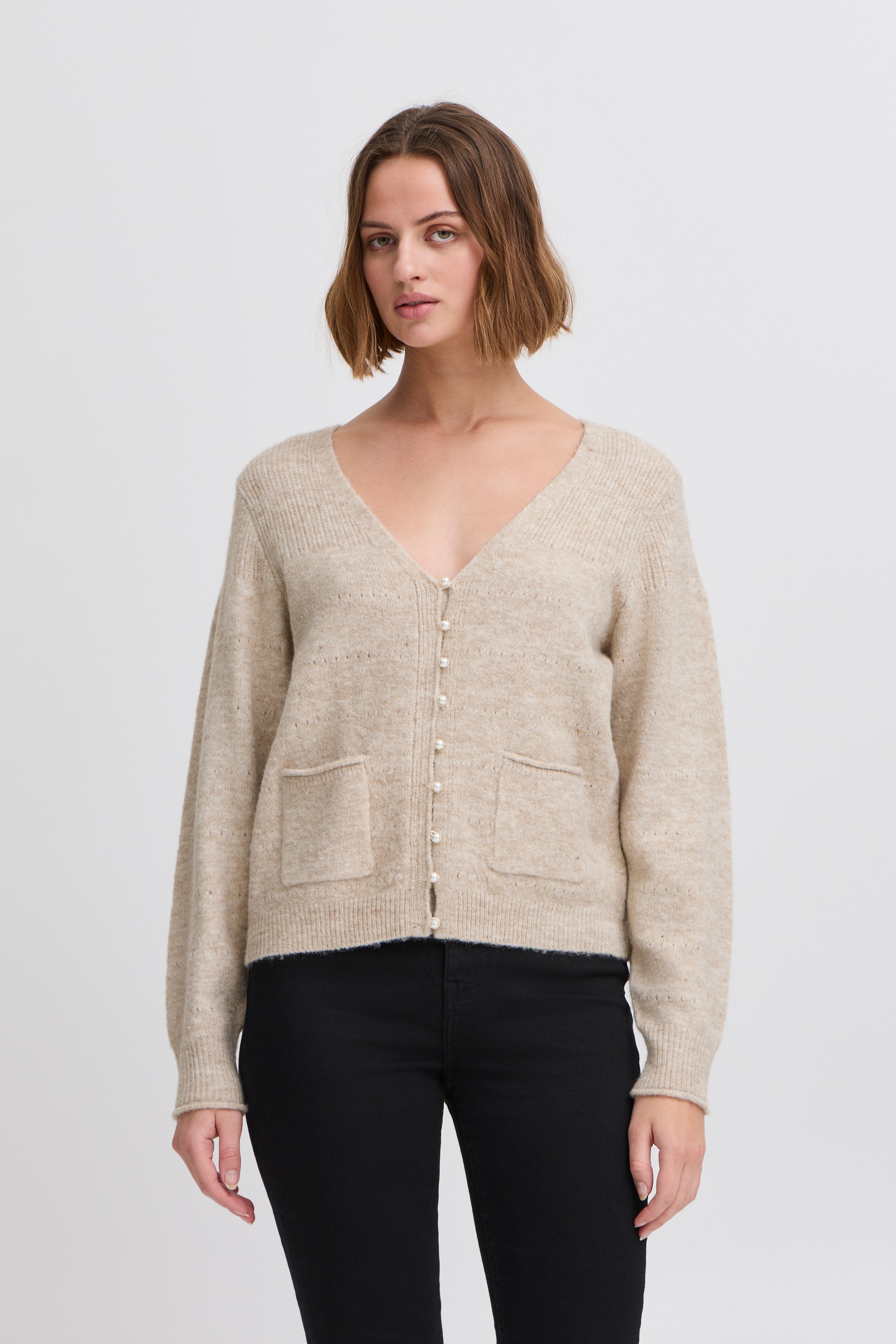 IHBANISE Knitted cardigan LOOKBOOK FRONT 20122586-1304011