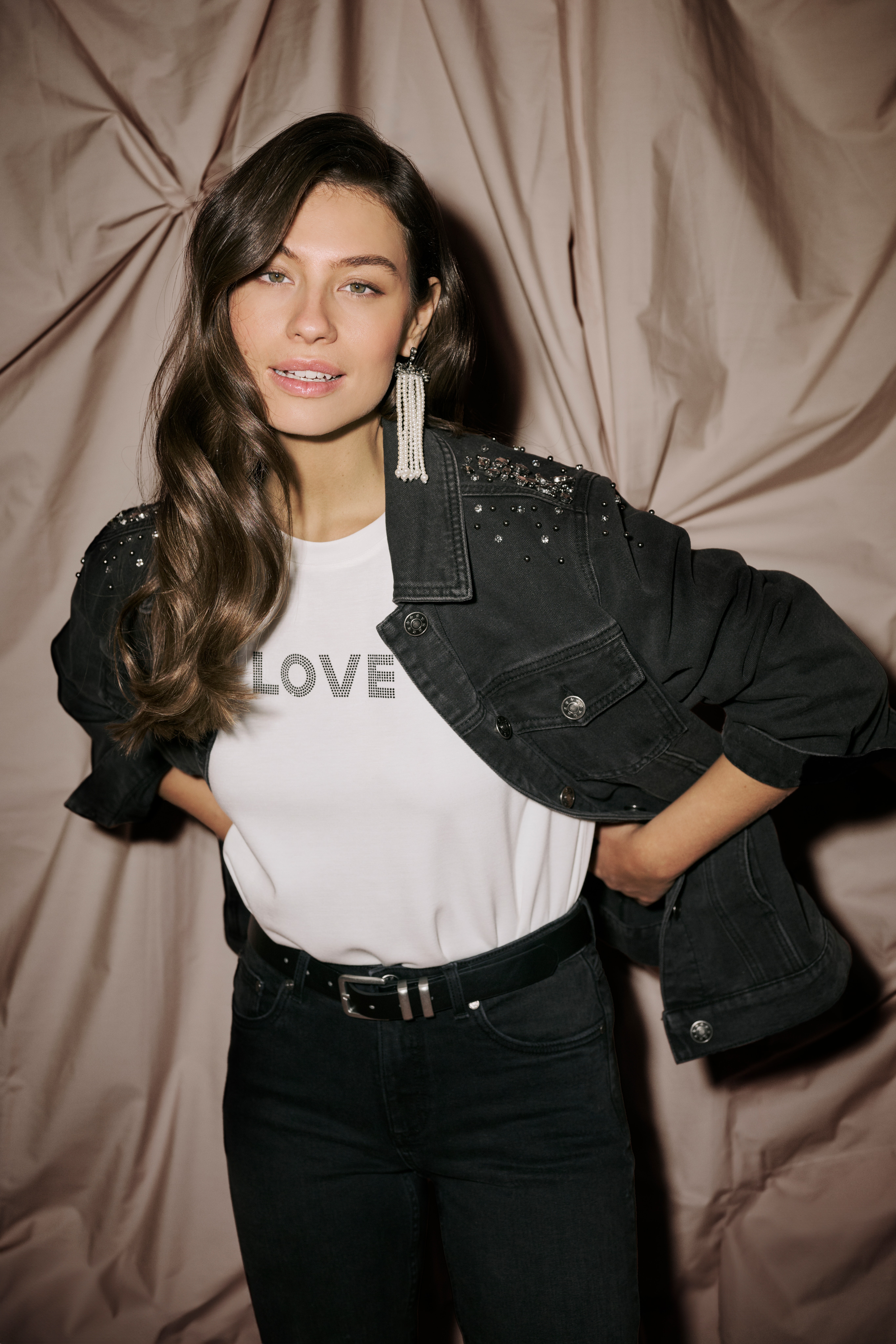 CUcally Studded denim jacket LOCATION NONE 50112362-500064