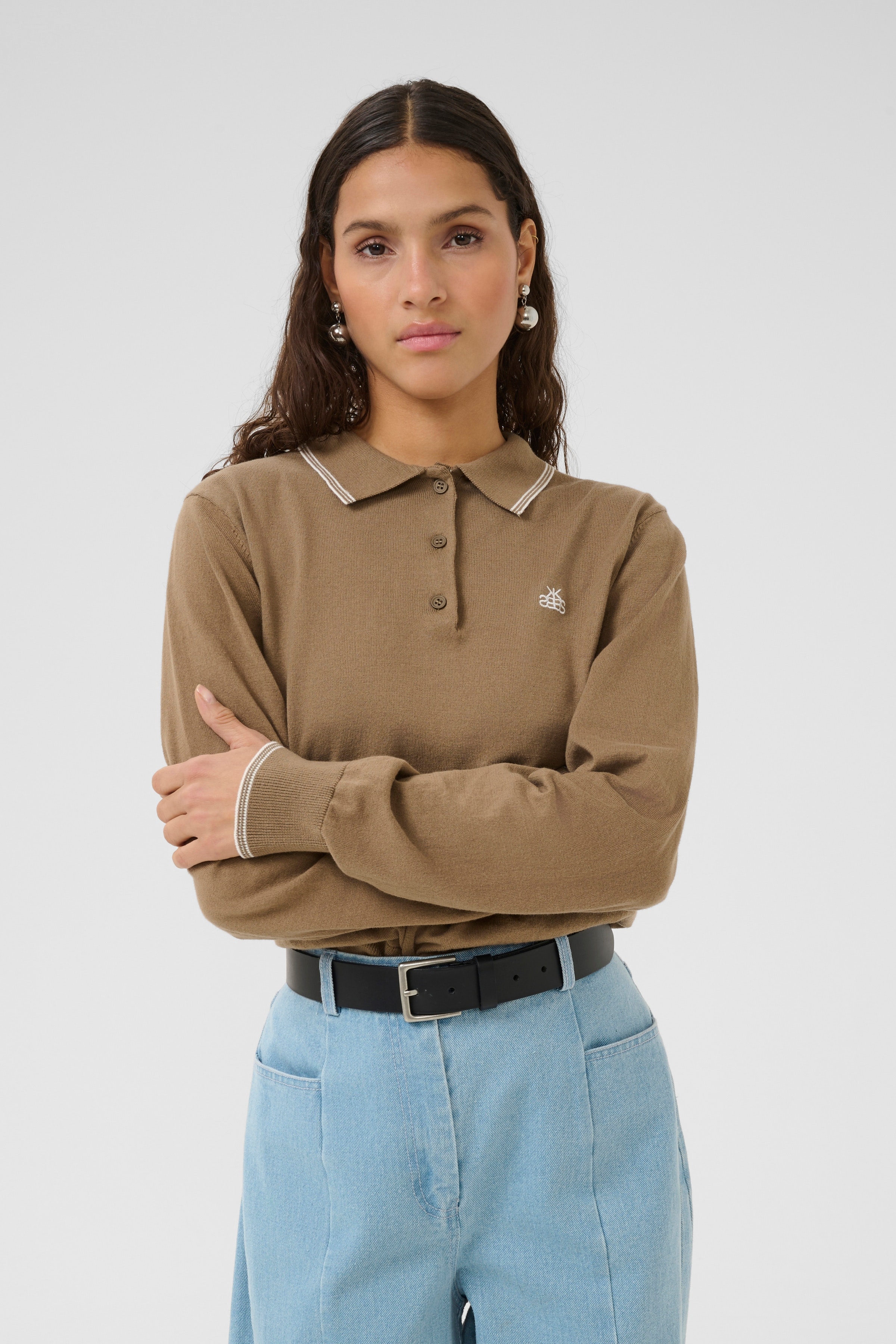 KBZabrina Poloshirt i strik LOOKBOOK FRONT 10105682-181017