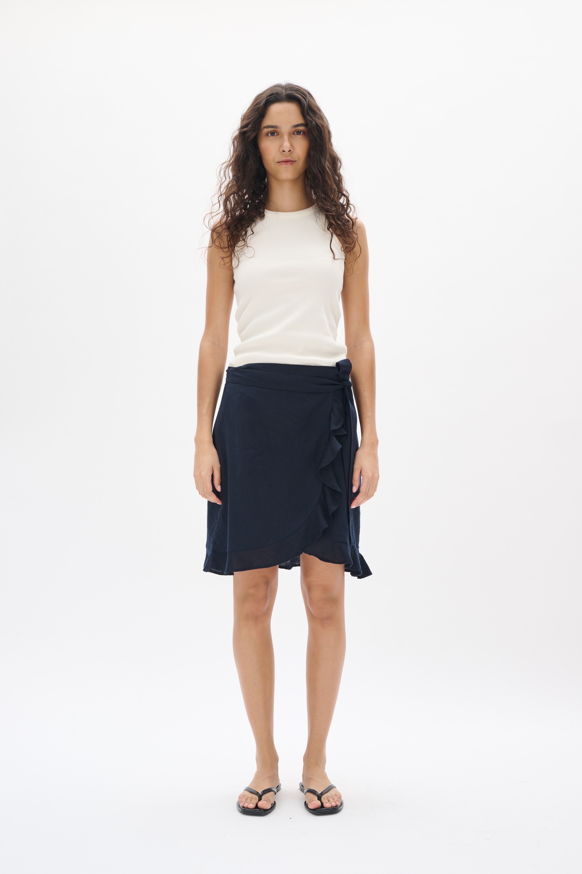 FaridaIW Linnen Rok LOOKBOOK FRONT 30110440-300005