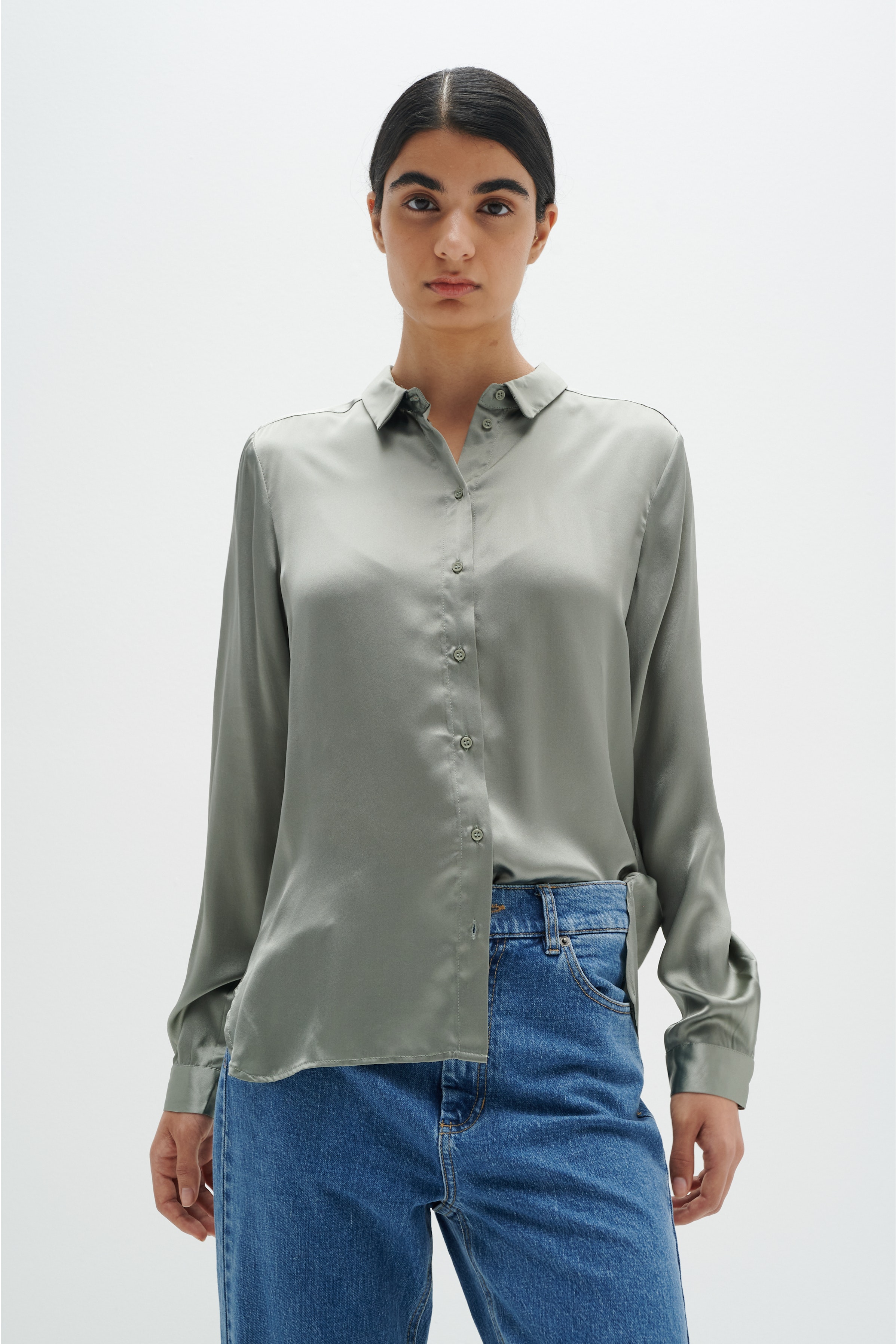 LeonoreIW Silk Shirt Premium LOOKBOOK FRONT 30104237-301983