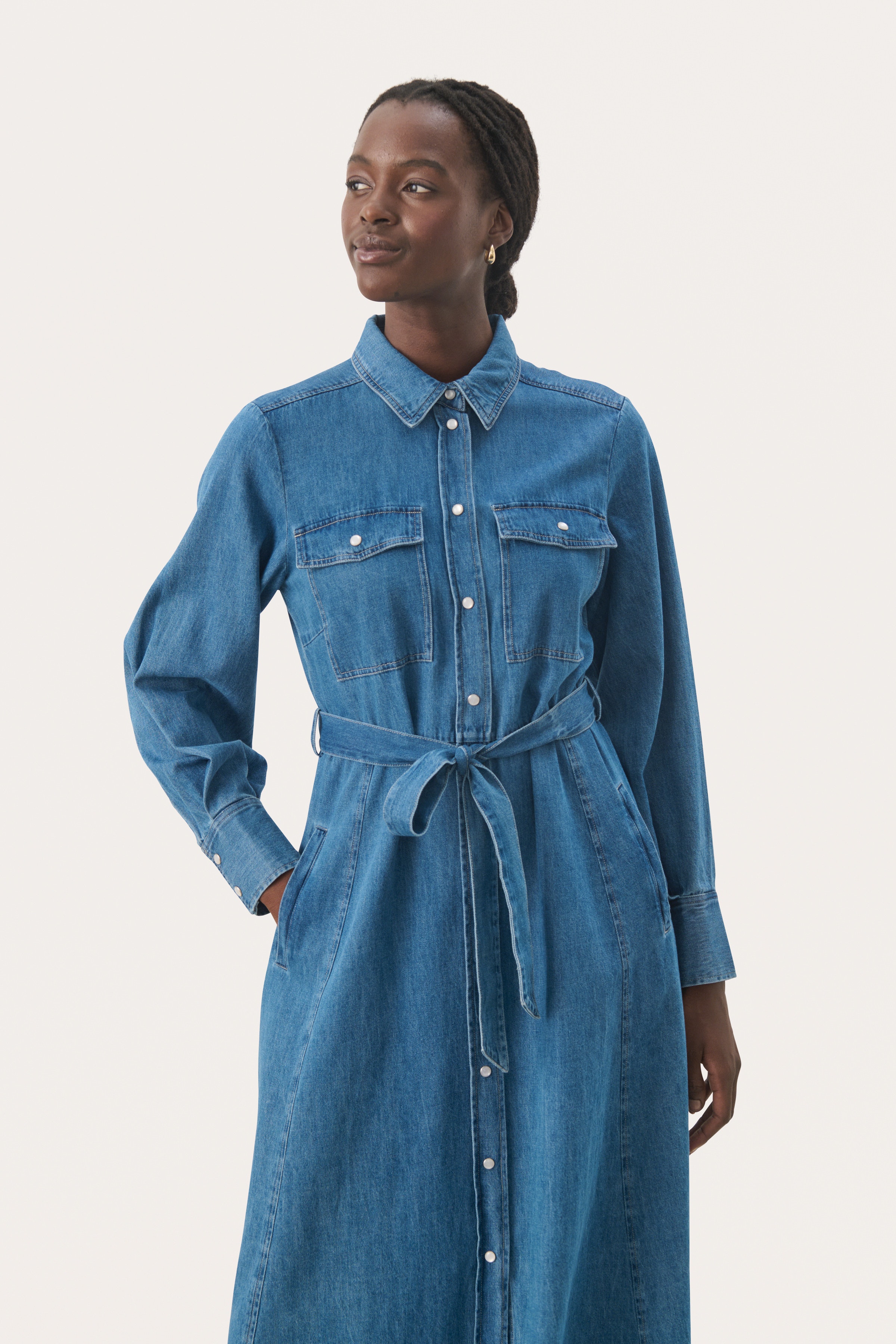 PolenkaPW Denim Dress LOOKBOOK FRONT 30309252-300145