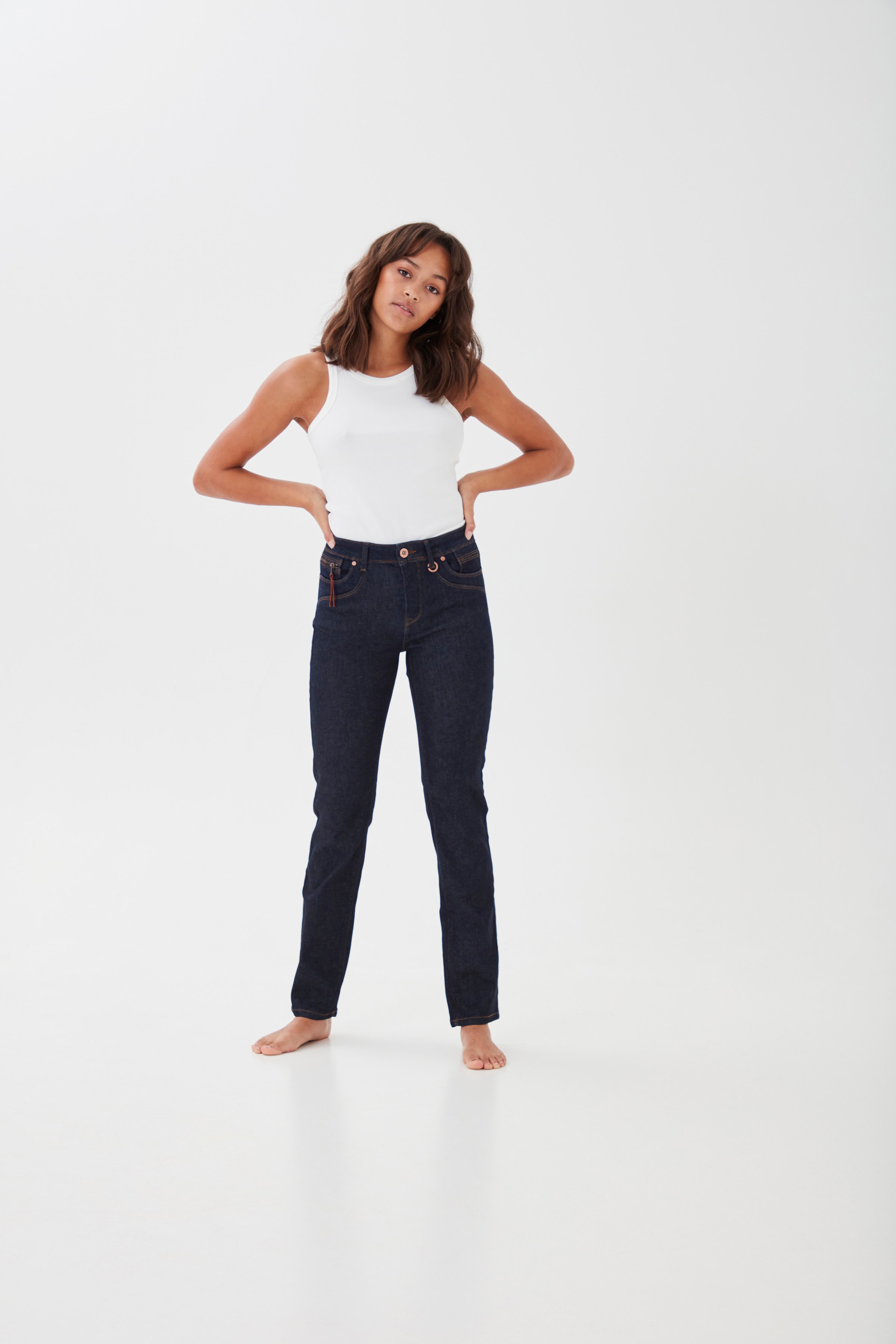 PZKAROLINA HW Jeans Straight Leg LOCATION NONE 50205580-200007