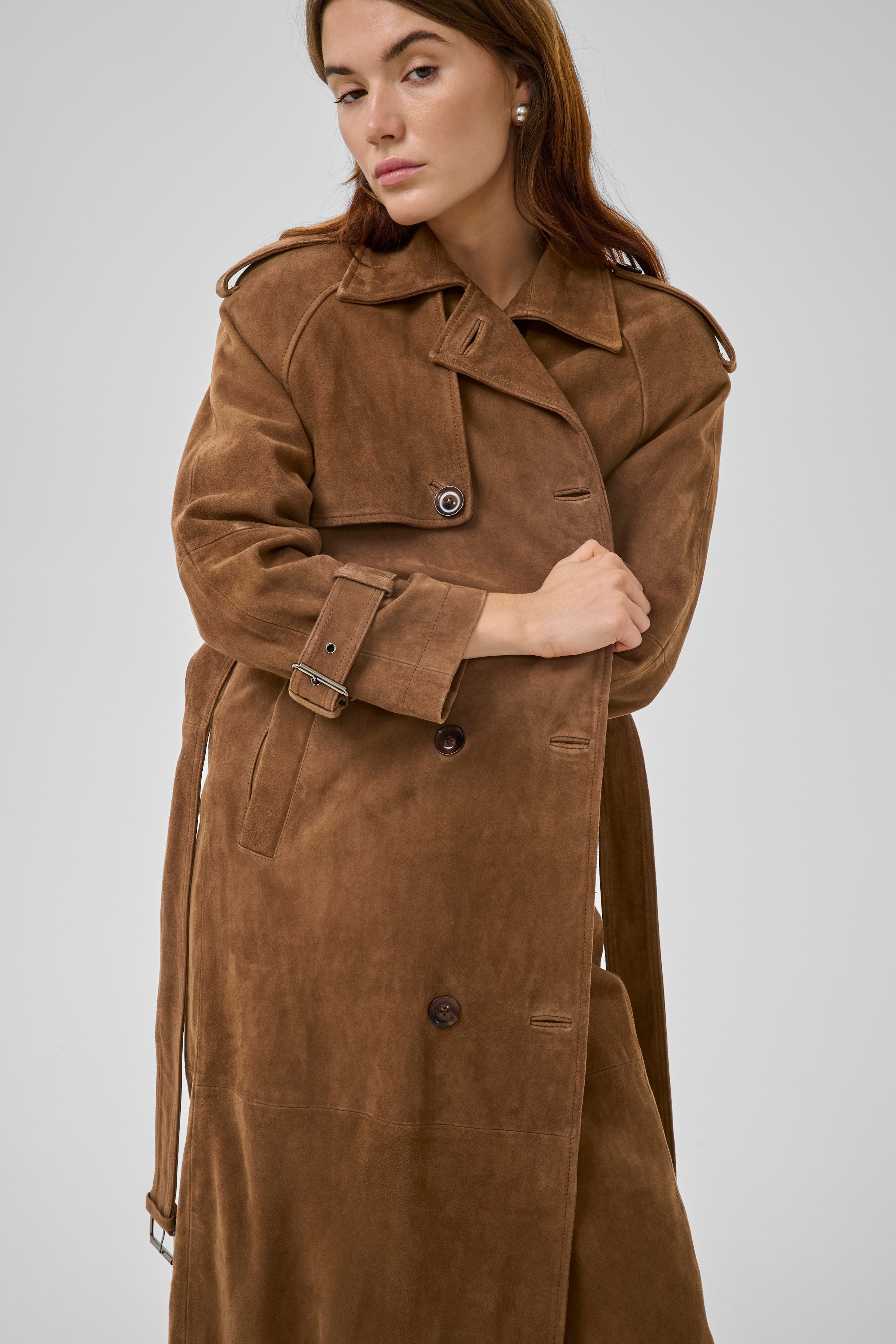 TaraMW Suede Trenchcoat LOCATION NONE 10704830-108673