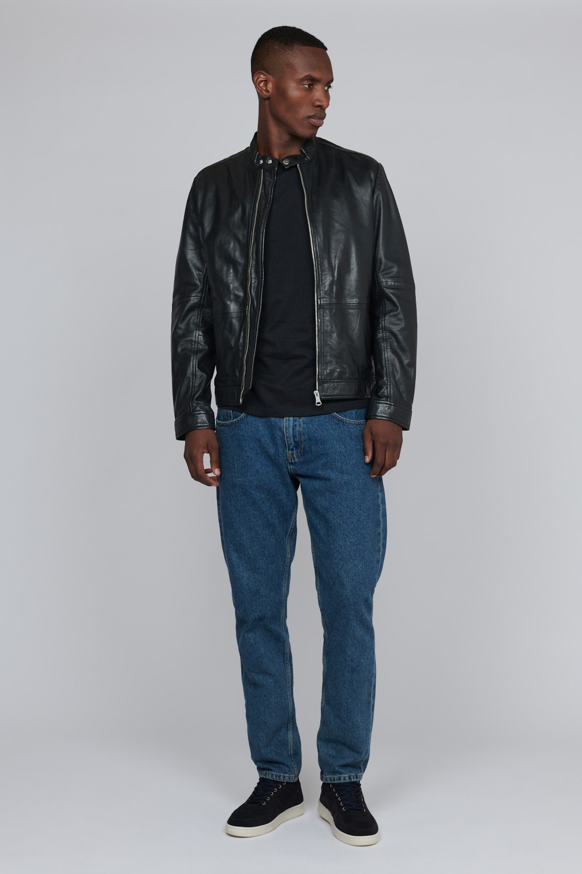 MAadron Outerwear in black lamb leather