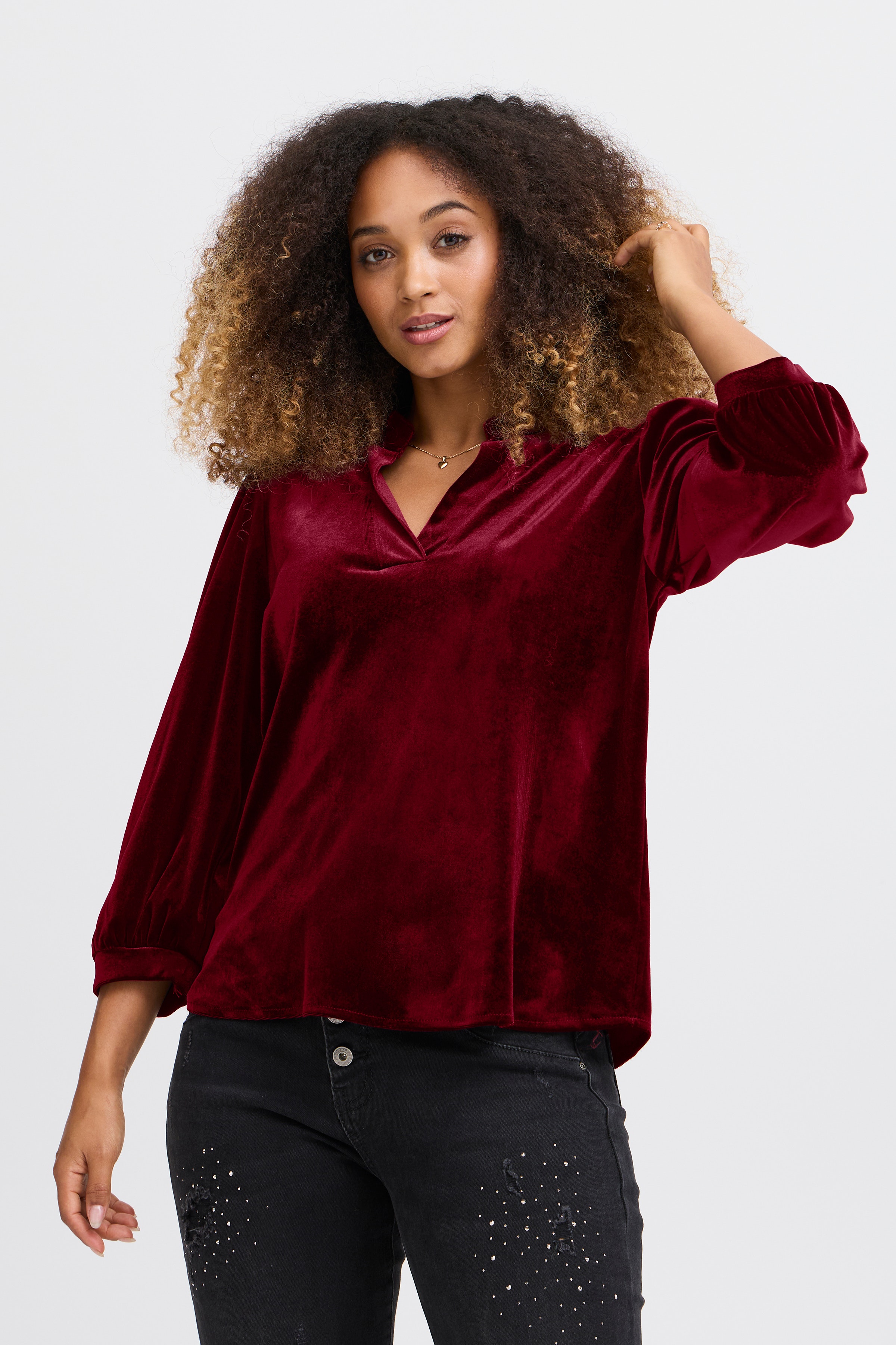 SBVELVETTA Bluse LOOKBOOK FRONT 22100855-191535