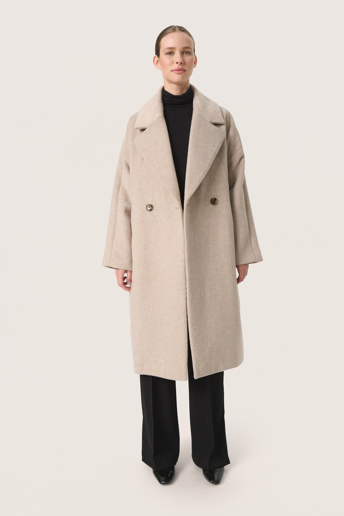 SLCalliope Coat in oatmeal melange colour
