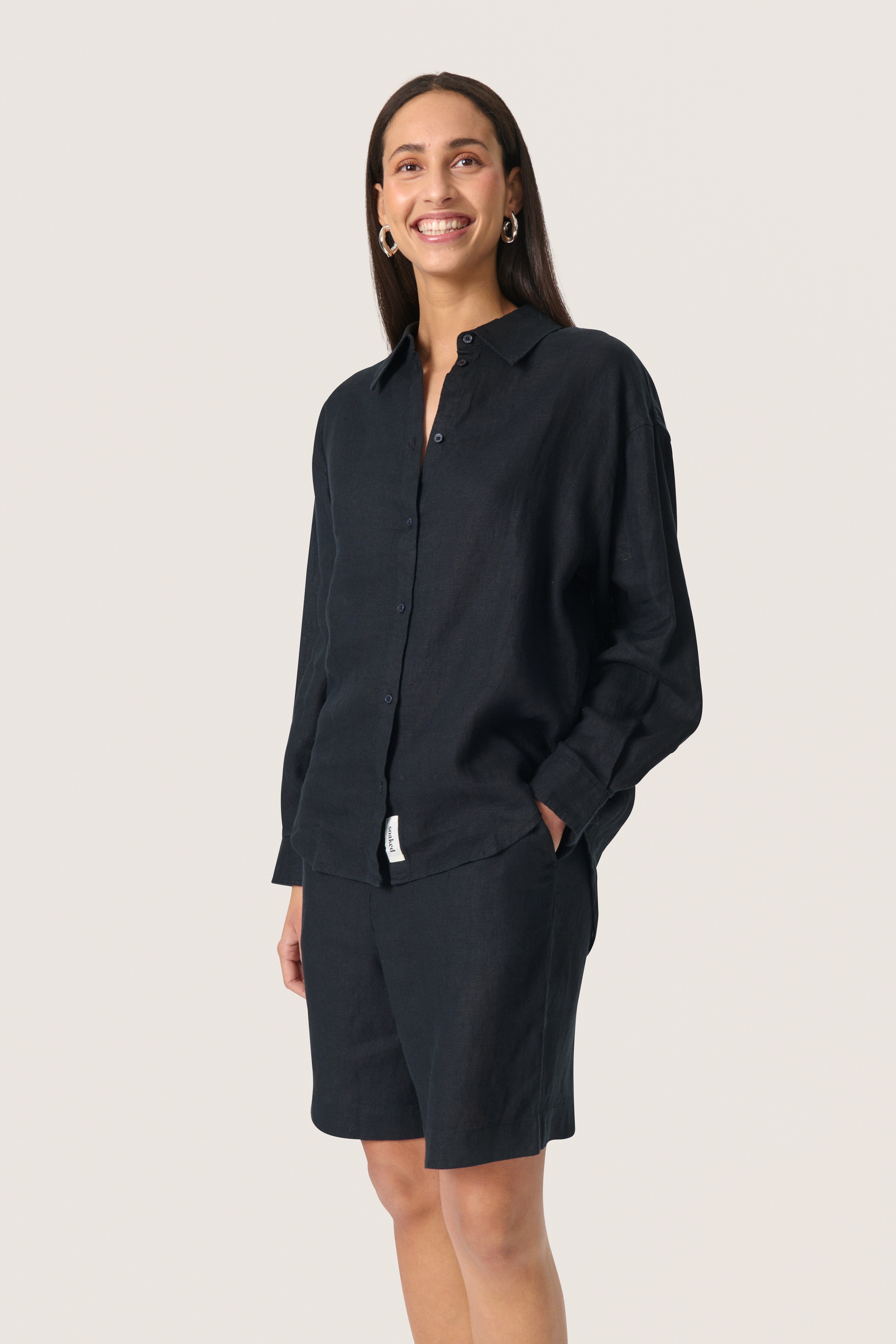 SLCelian Hør Skjorte LOOKBOOK FRONT 30408214-194008