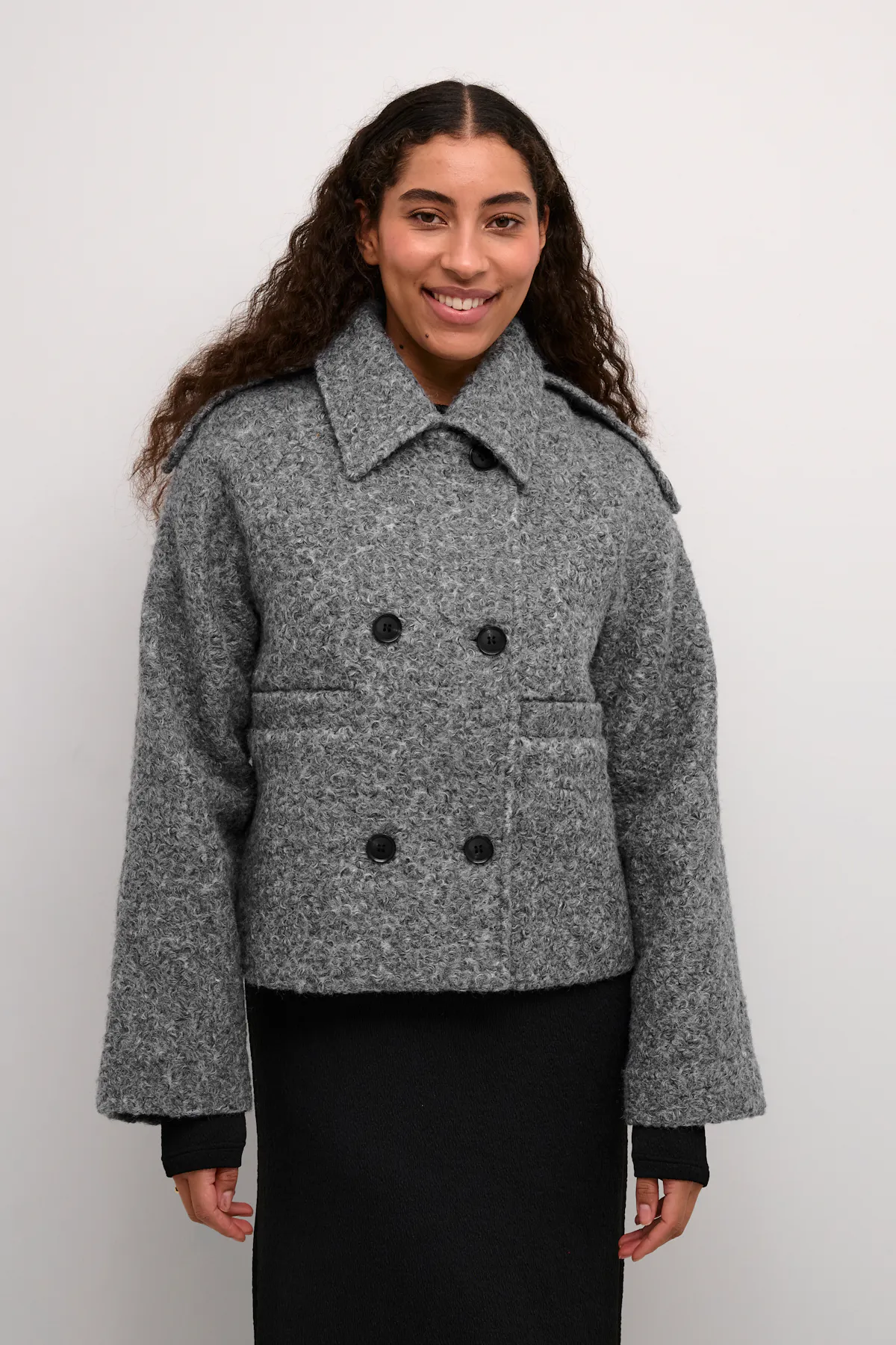 KAtory Overtøj i grey melange polyester | BON'A PARTE