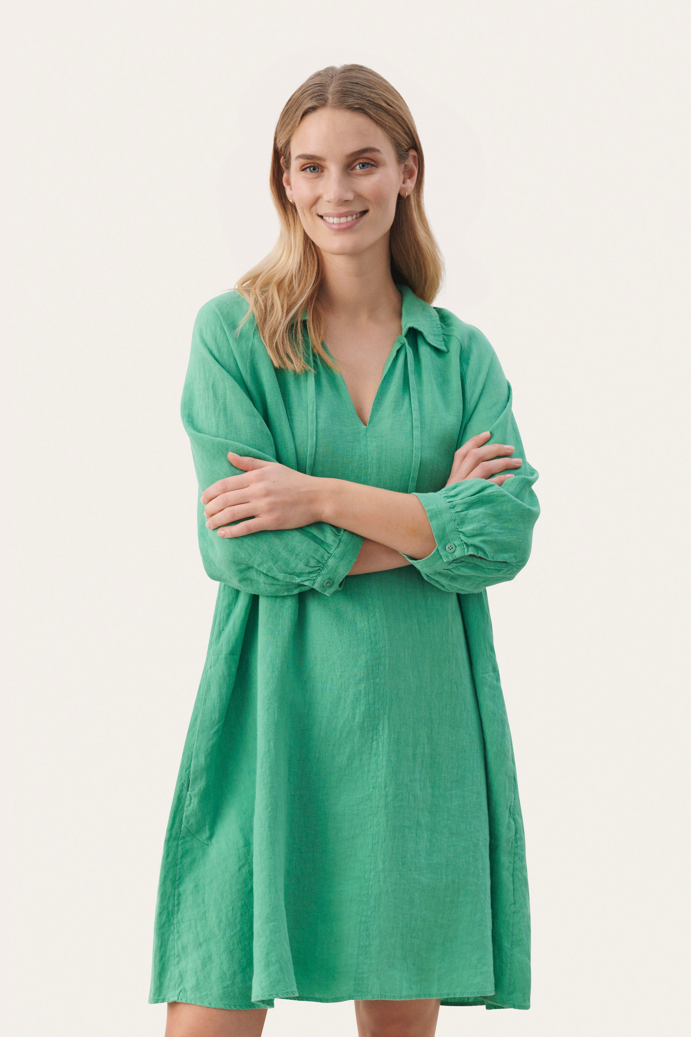 EronaPW Linen dress LOOKBOOK FRONT 30308405-165820