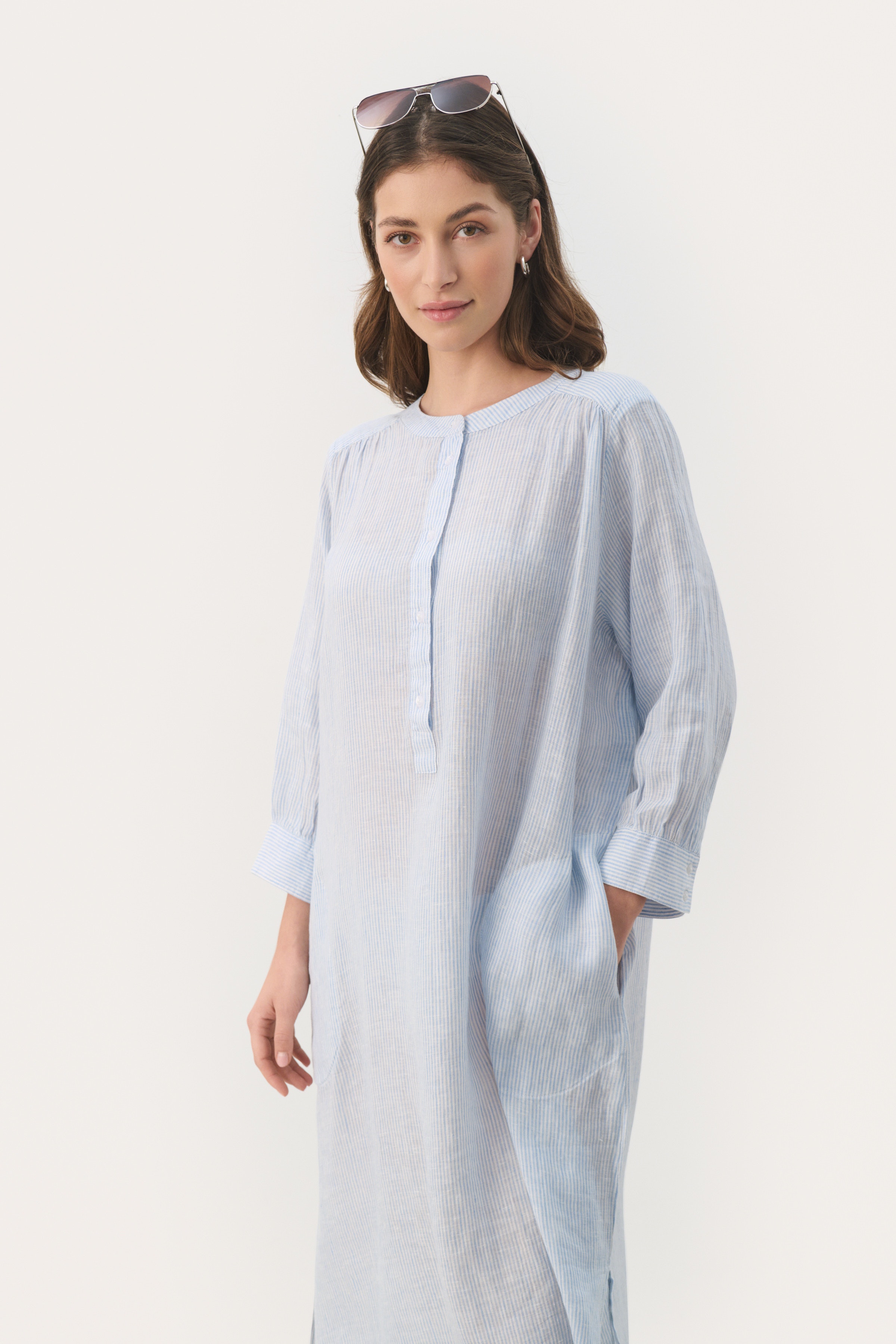 AliaPW Long linen dress LOOKBOOK FRONT 30307657-302907