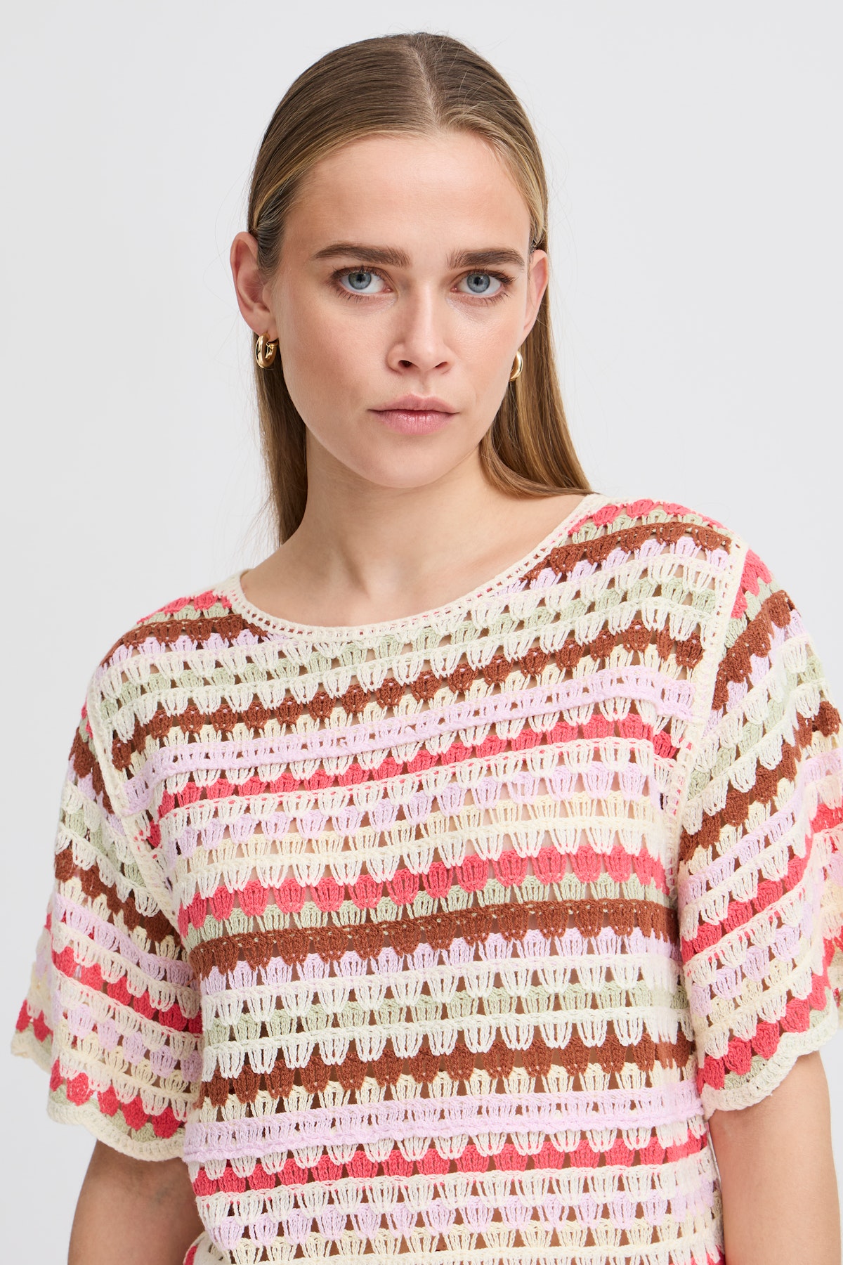 売れ筋商品|||イチ シャツ レディース トップス LUCIE  - Blouse - multi coloured Wholesale Women Fashion Casual Stripe Lapel Long Sleeve