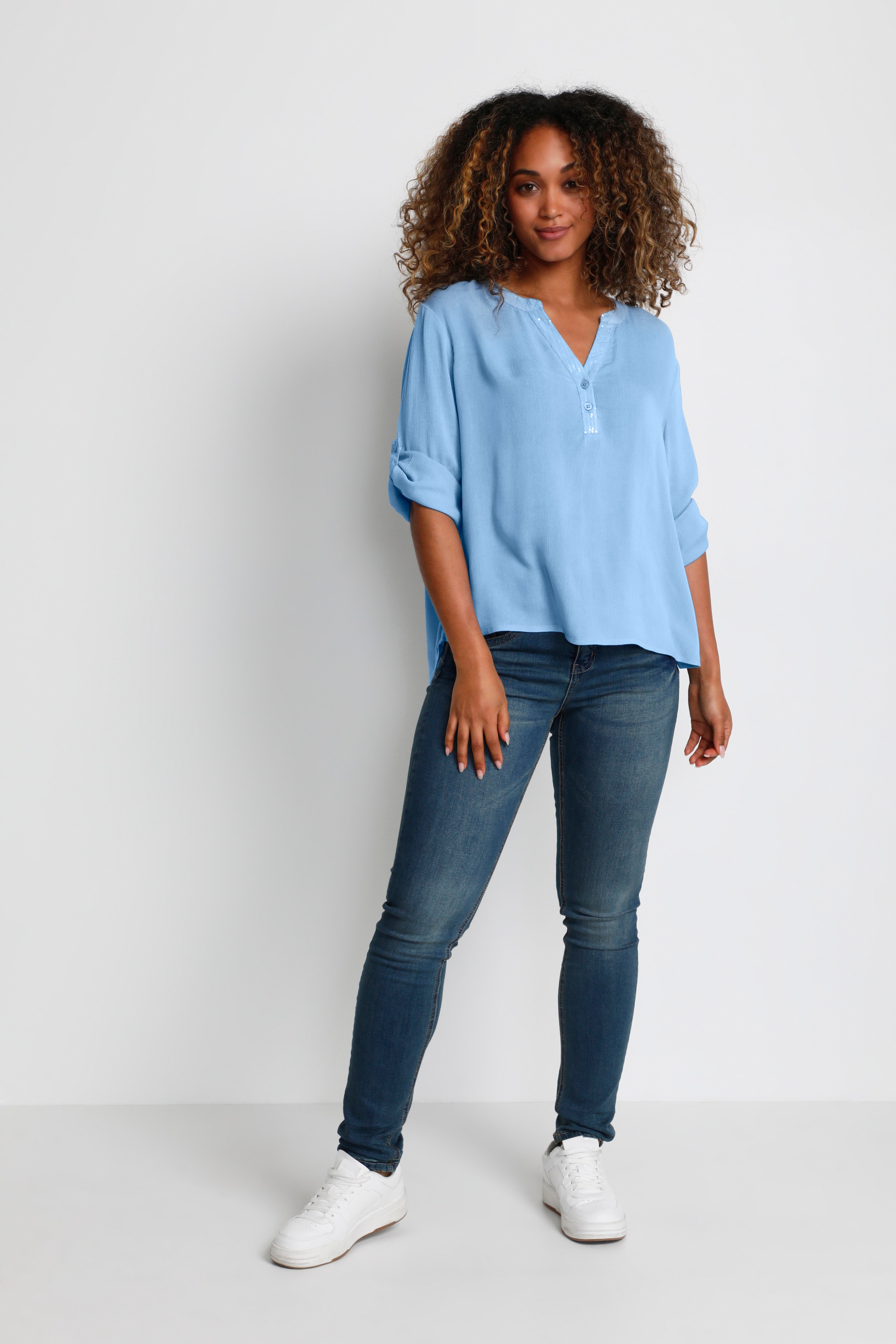 CRNulla Kurzarm-Bluse LOOKBOOK FRONT 10610141-153930