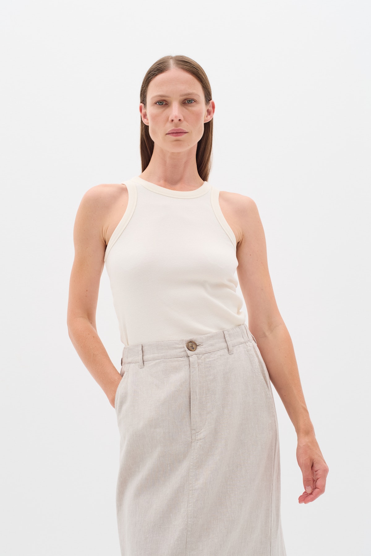 LolahIW Base Tank Top in whisper white cotton