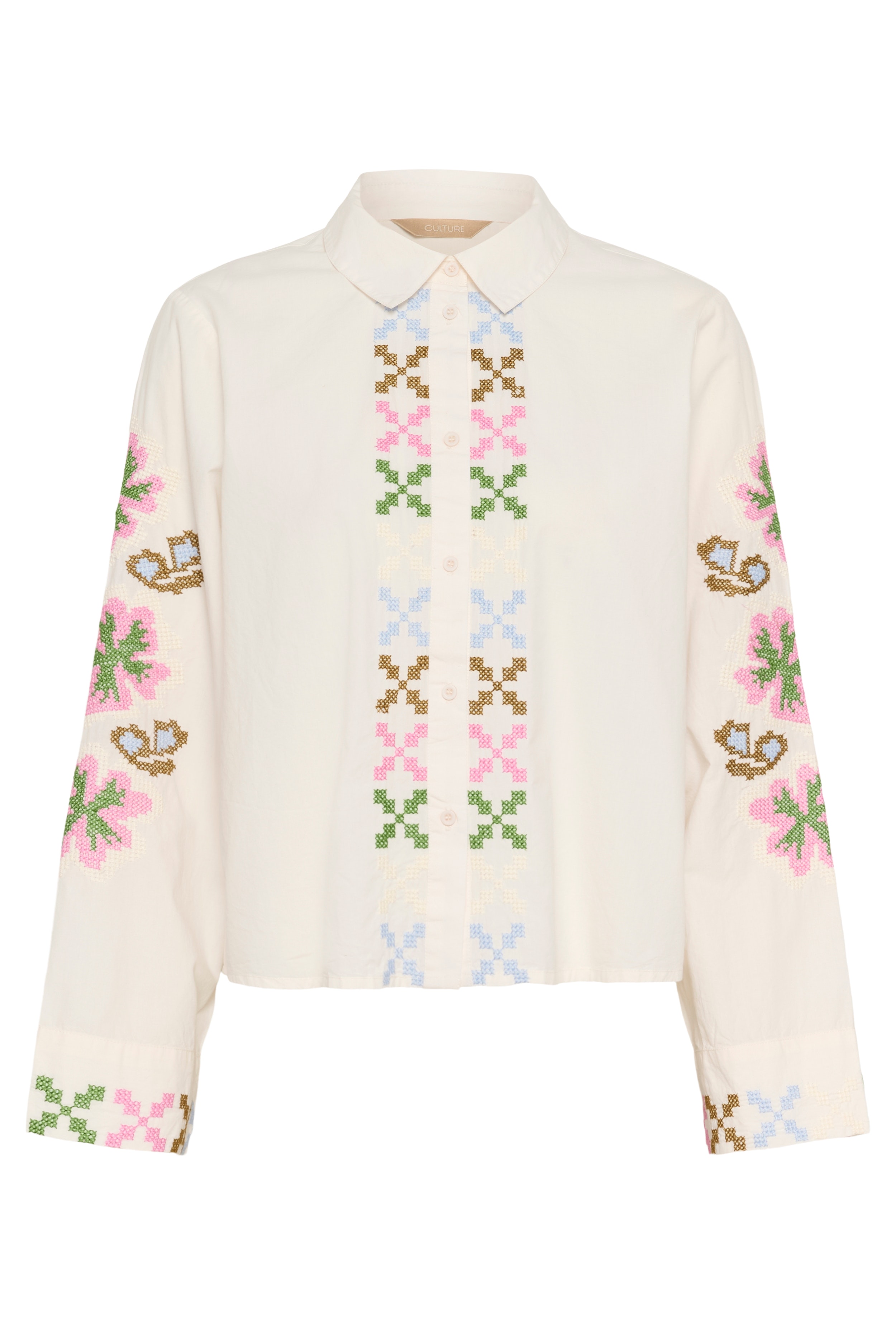 CUbreezy Skjorte med broderi PACK FRONT 50112708-500013