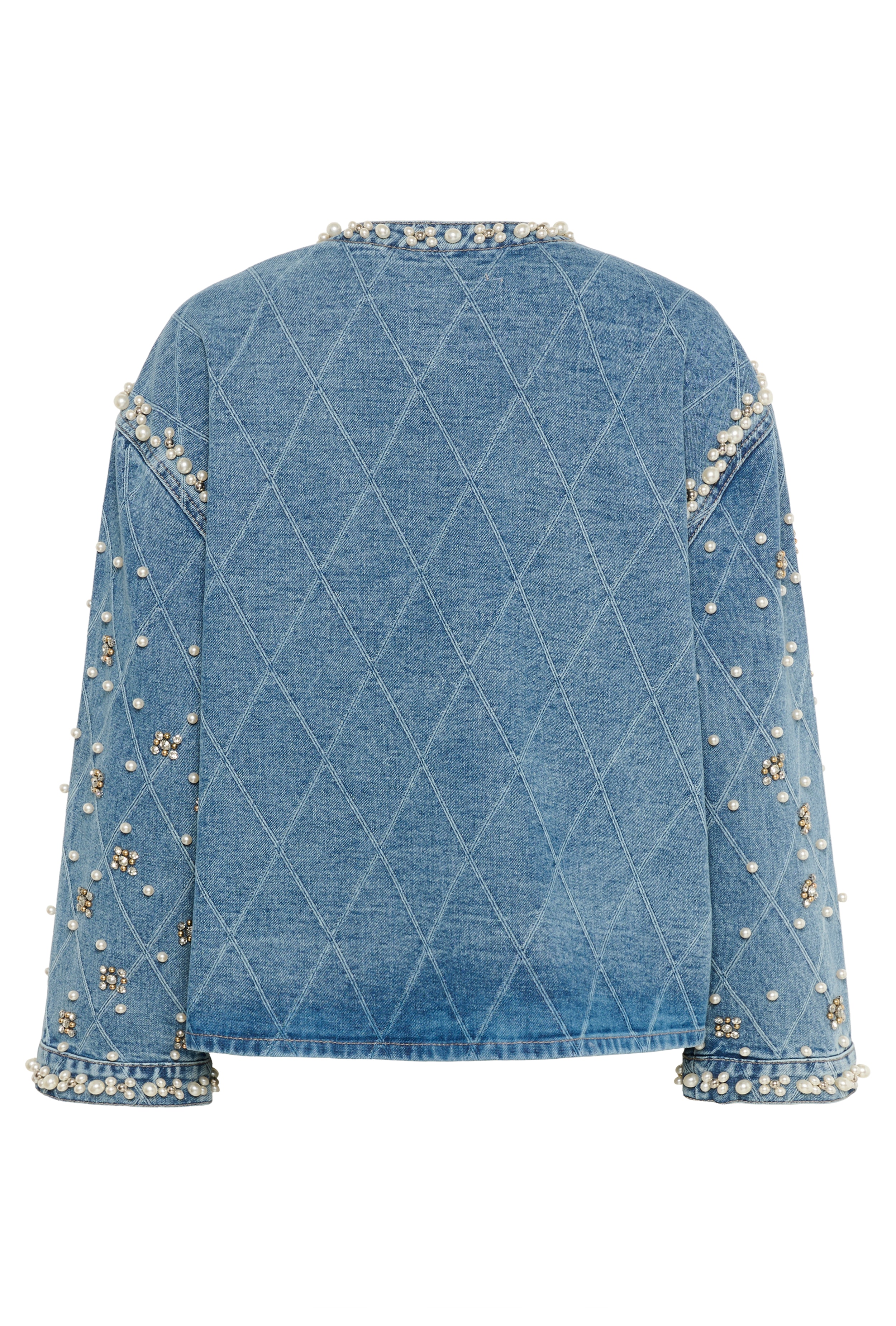 CUalys Denimjakke med perler PACK BACK 50112279-500027