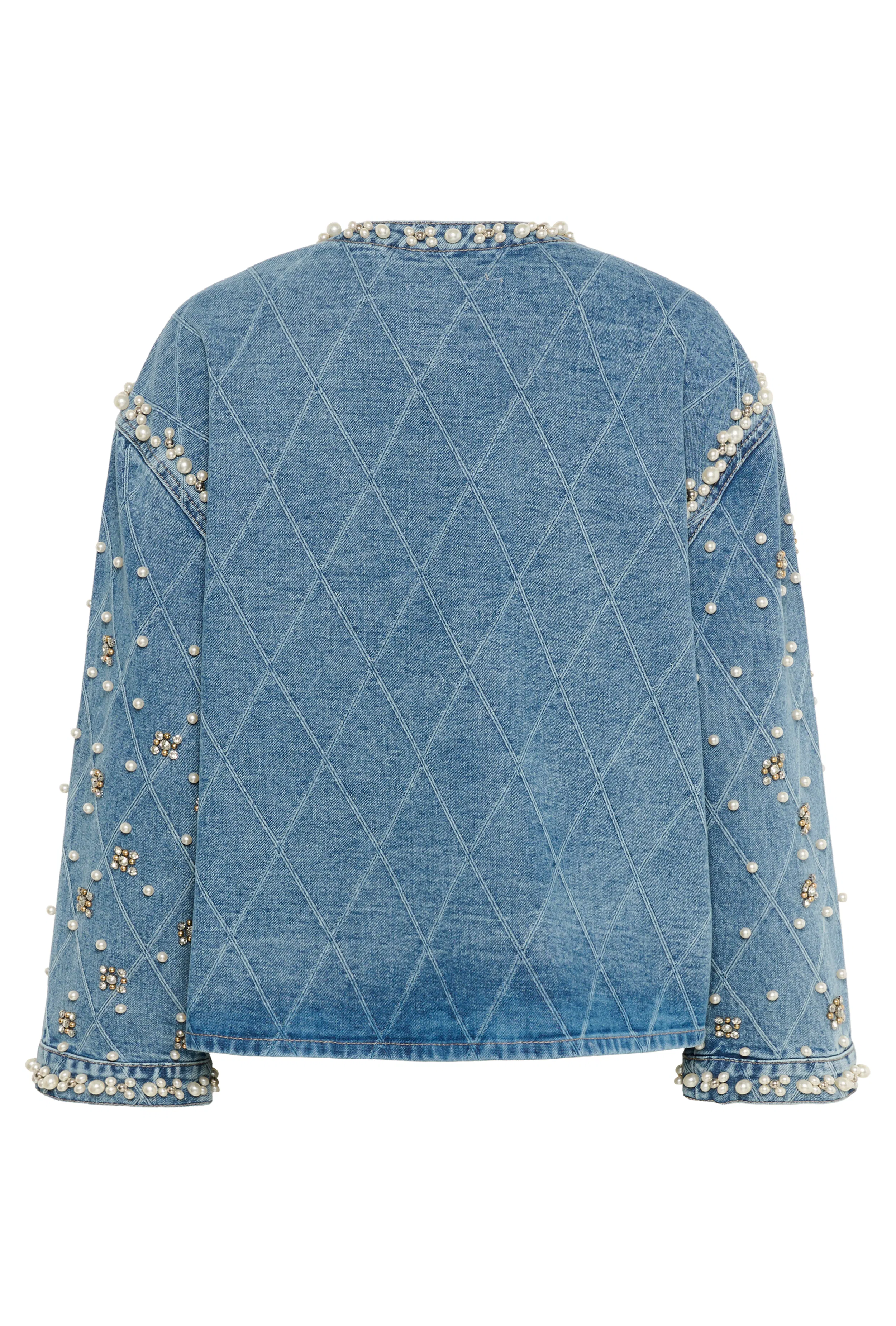 CUalys Denim jacket with pearls PACK FRONT 50112279-500027