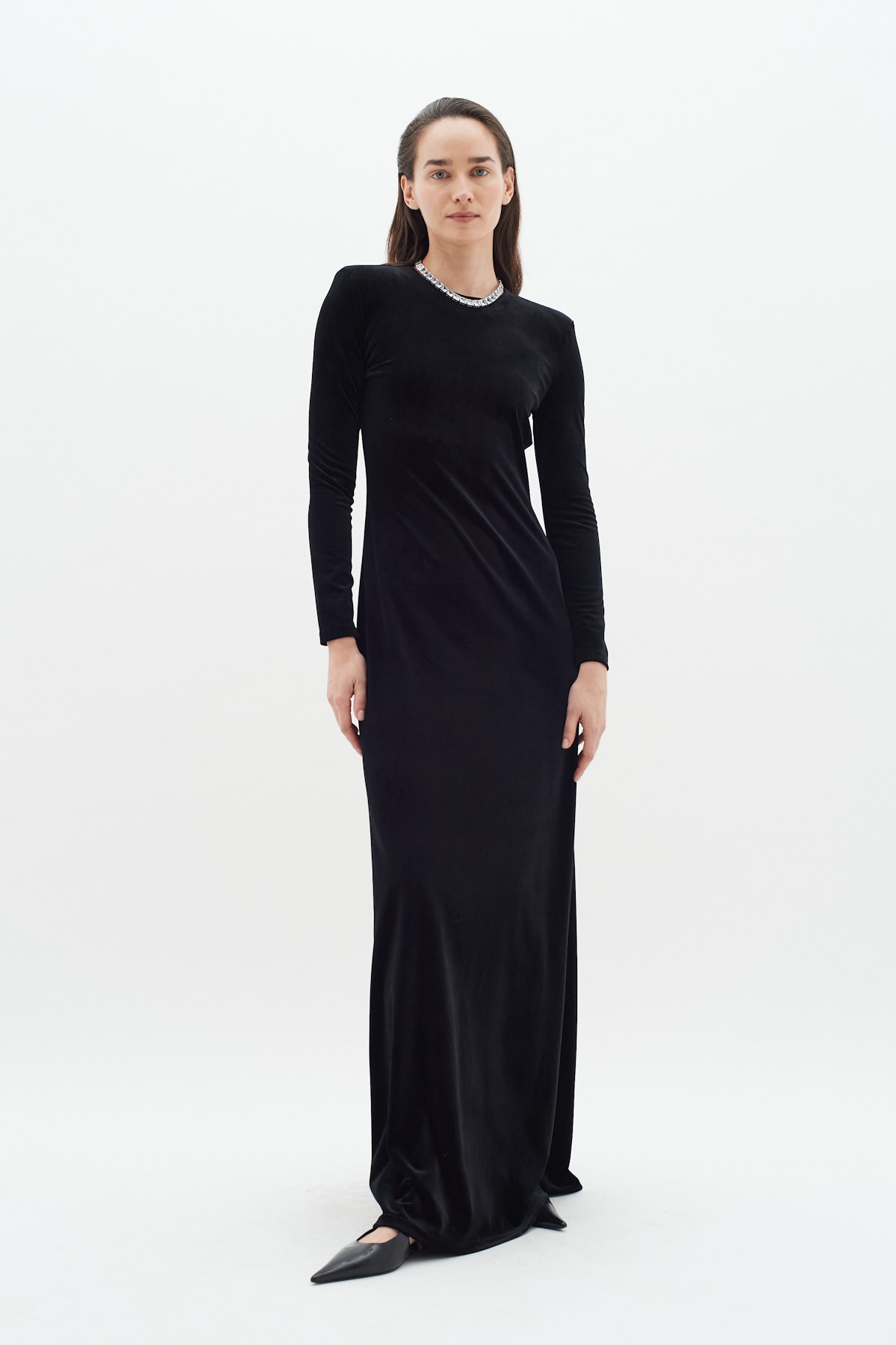 BrendaIW Velour Dress in black polyester