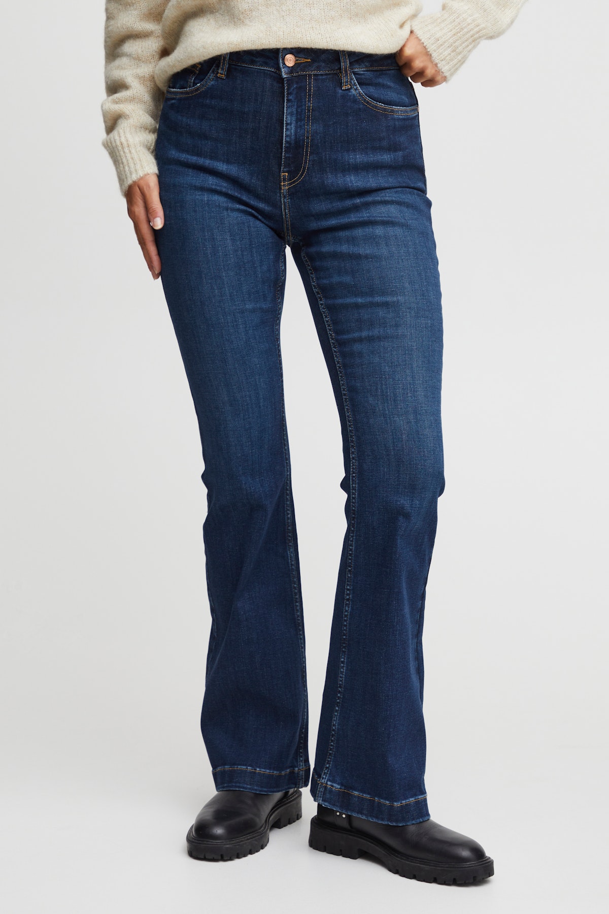 【BOK PLACE】Black blue washing span l bootcut denim pt XL 3915_8dbba629-df44-4328-b3f1-